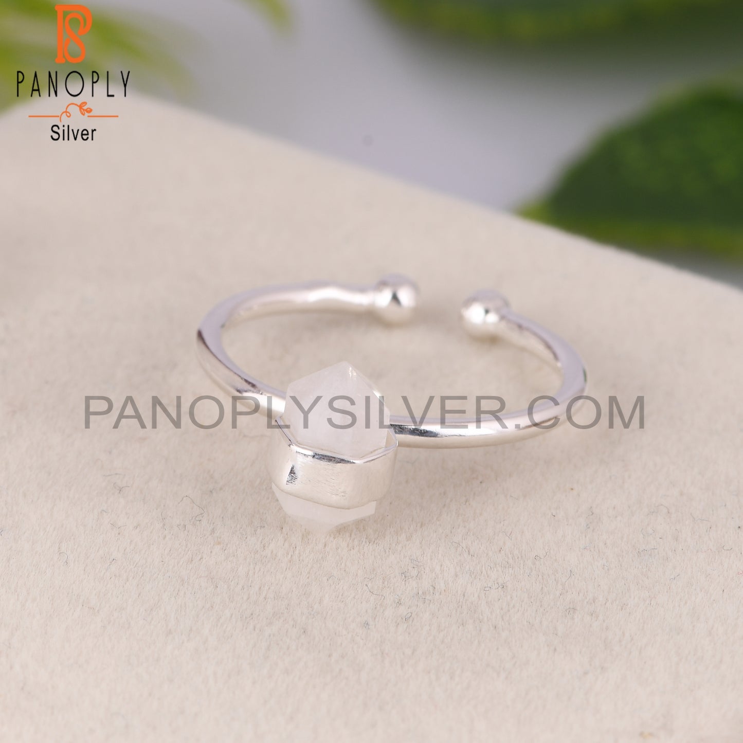 Rainbow Moonstone Pencil 925 Sterling Silver Ring