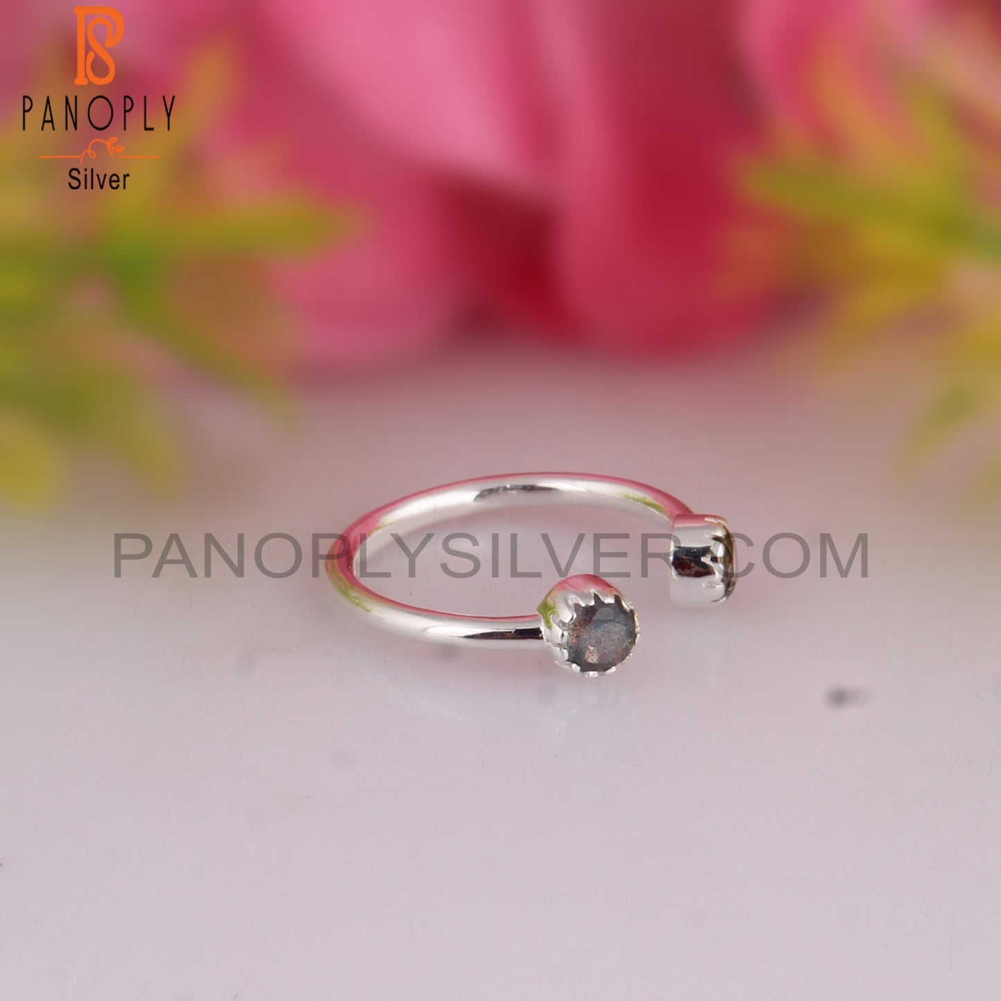 Smoky & Labradorite 925 Sterling Silver Ring
