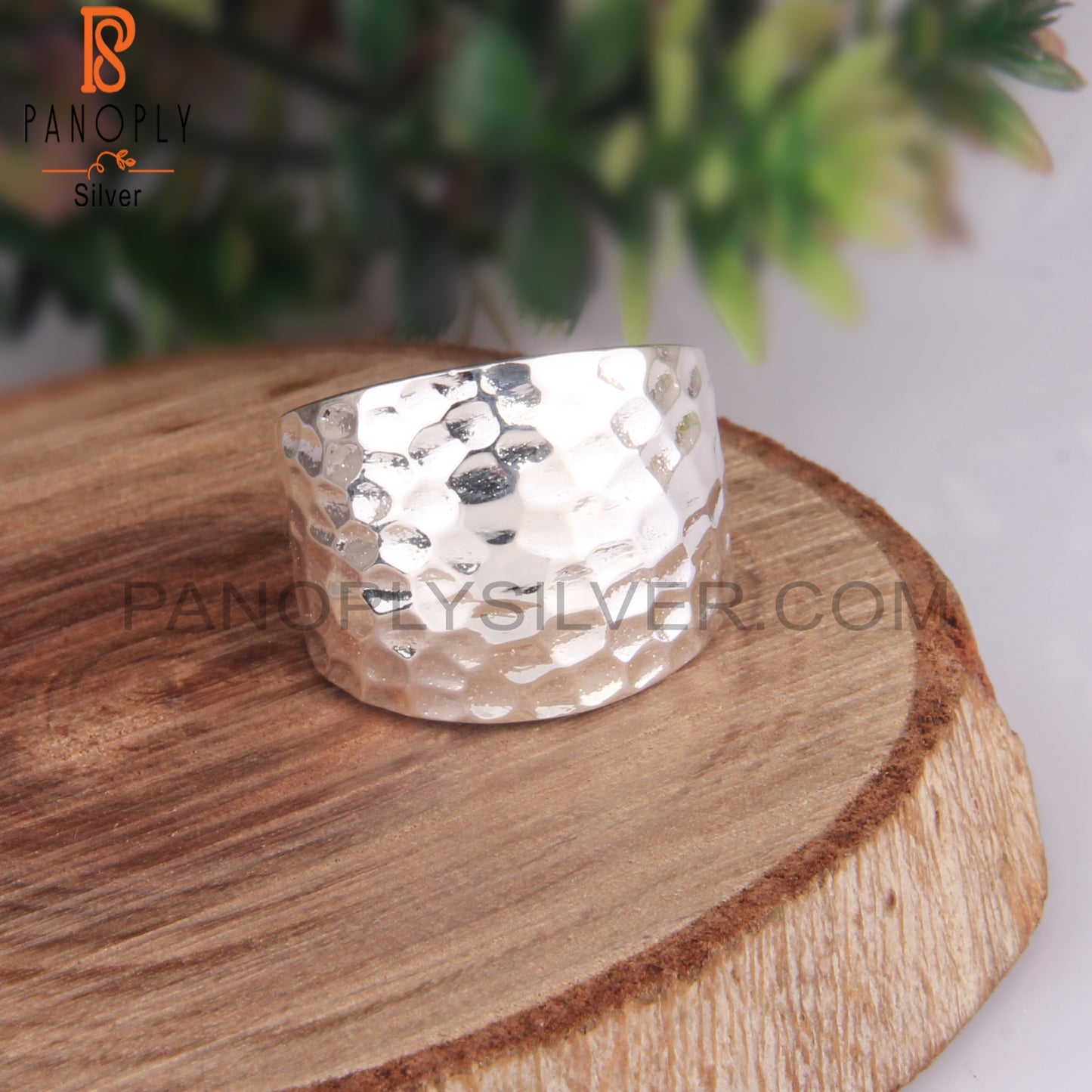 Handhammered Bold 925 Sterling Silver Ring