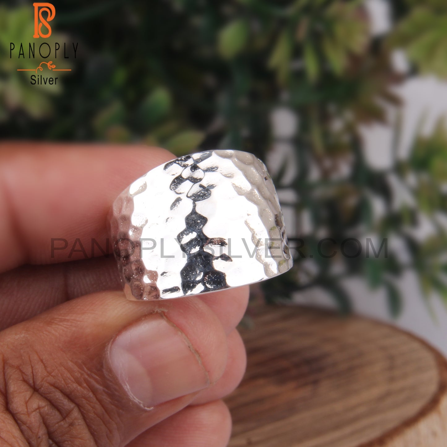 Handhammered Bold 925 Sterling Silver Ring