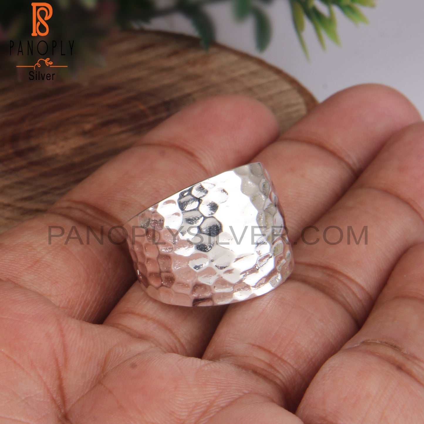 Handhammered Bold 925 Sterling Silver Ring