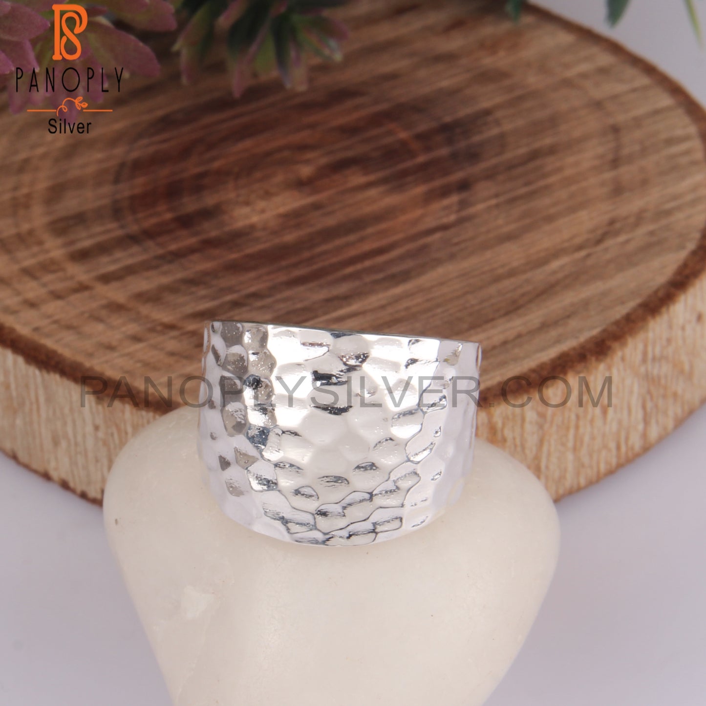 Handhammered Bold 925 Sterling Silver Ring