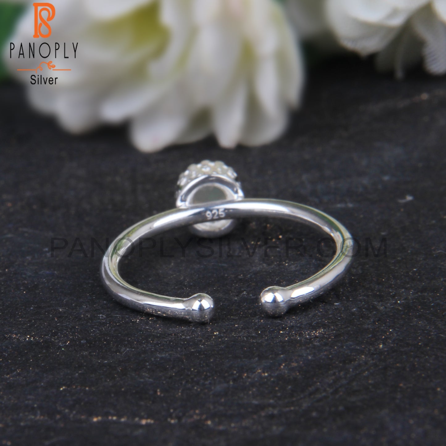 Openable Ethiopian Opal Round Shape 925 Sterling Silver Ring