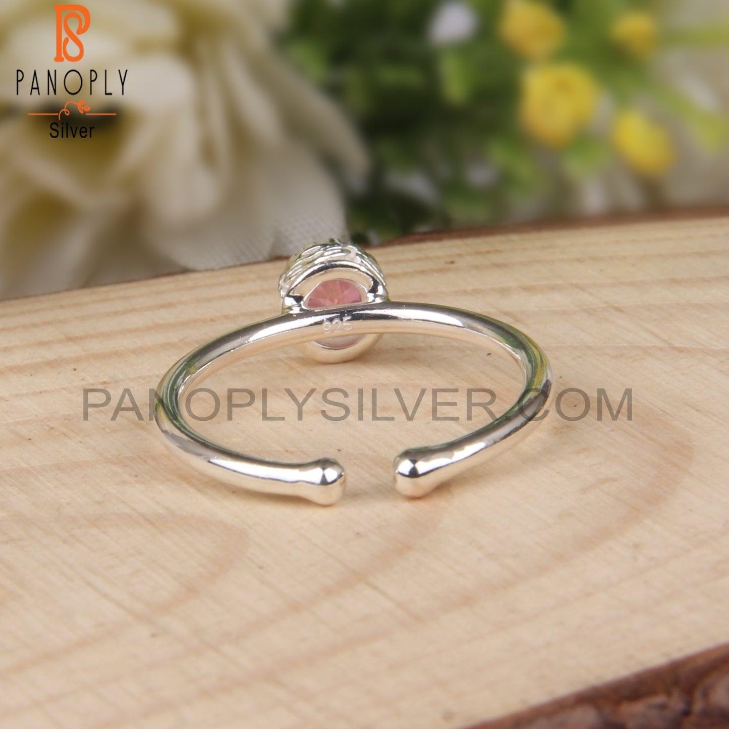 Pink Topaz Round 925 Sterling Silver Ring