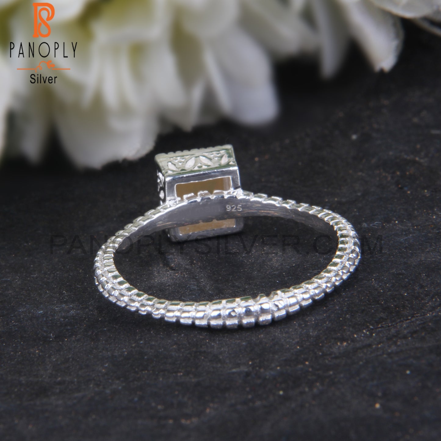 Ethipian Opal Square Shape 925 Sterling Silver Ring