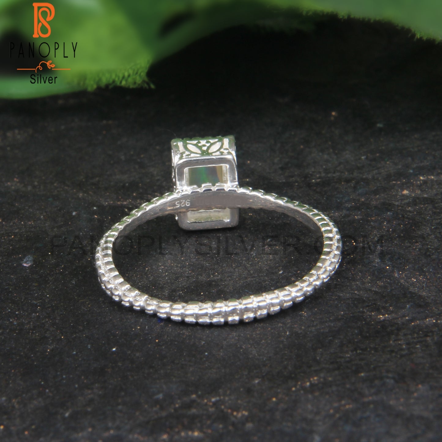Ethiopian Opal Baguette Shape 925 Sterling Silver Stylish Ring