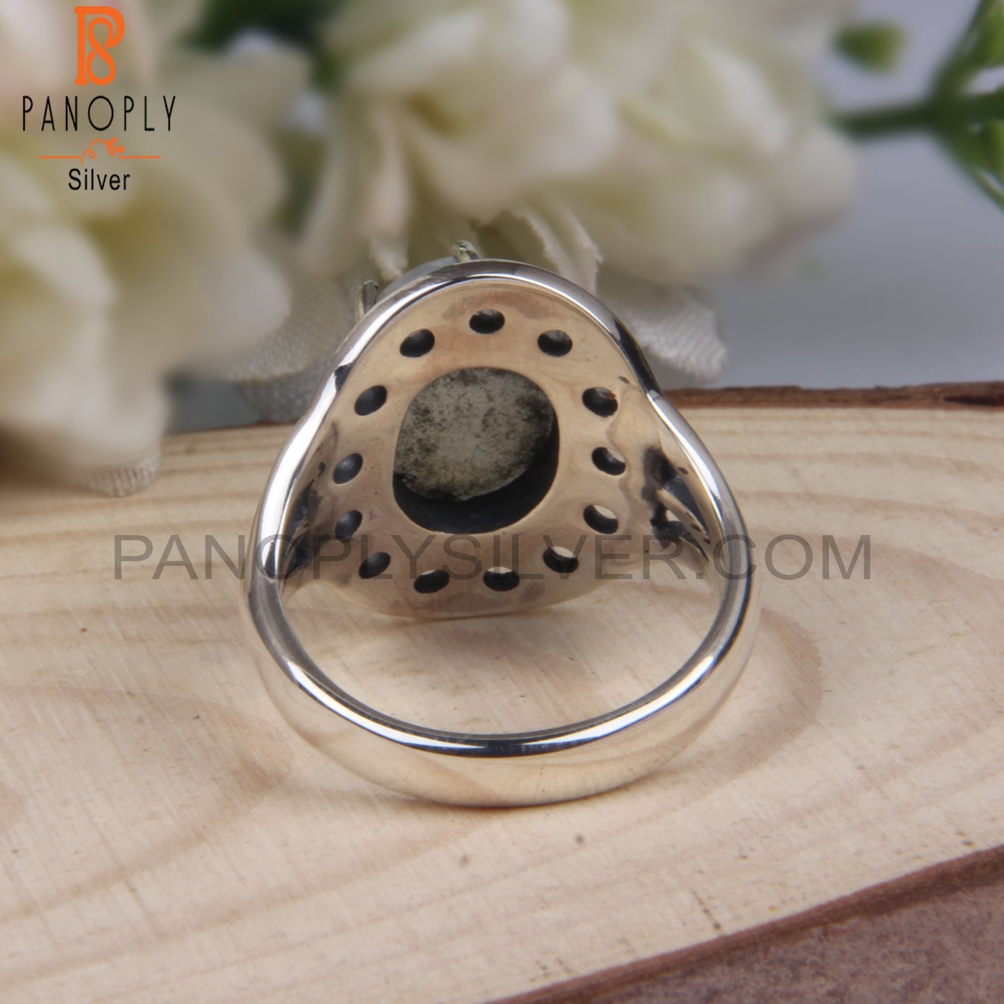 Rainbow Moonstone Aesthetic Oval 925 Sterling Silver Ring