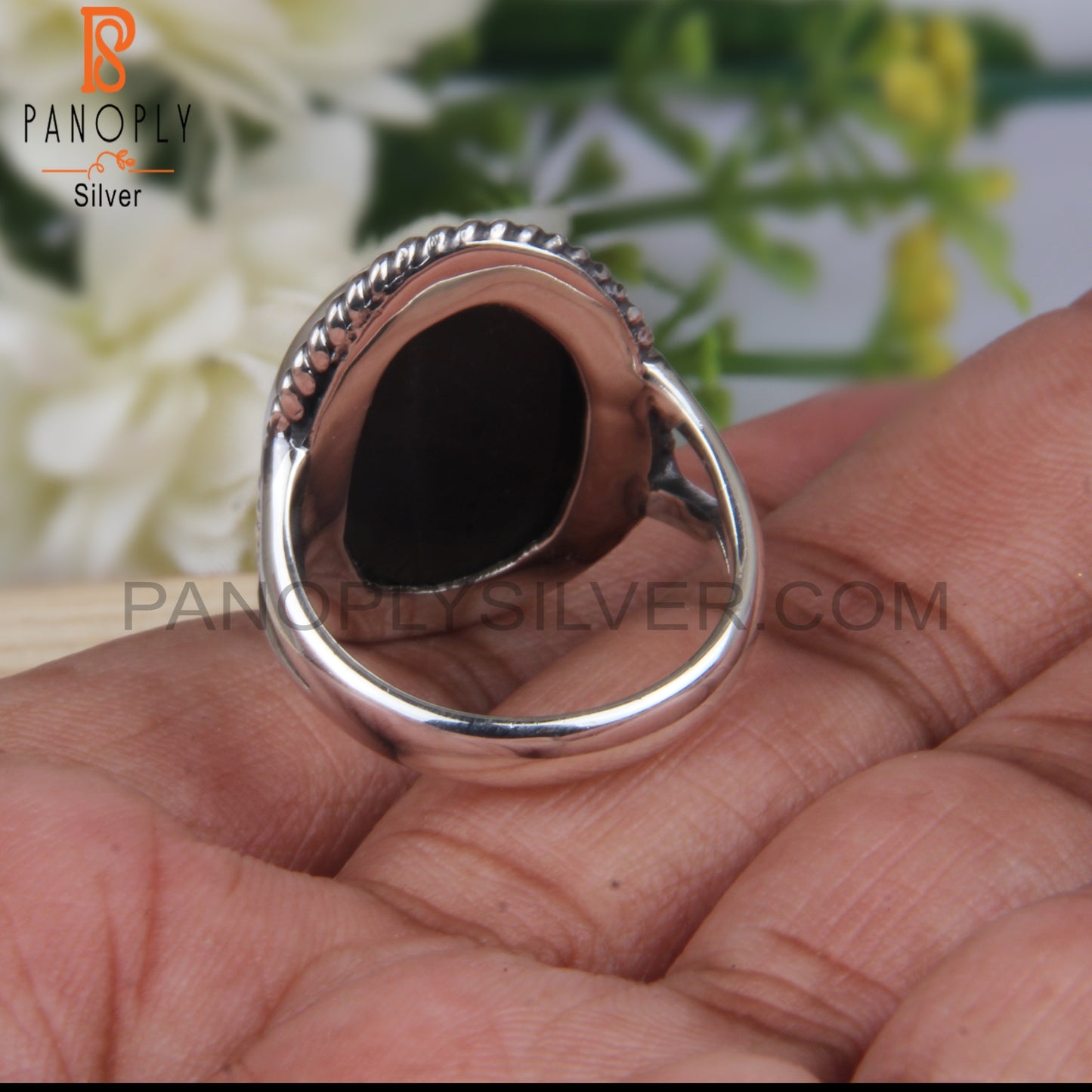 Handmade Round Labradorite 925 Sterling Silver Ring