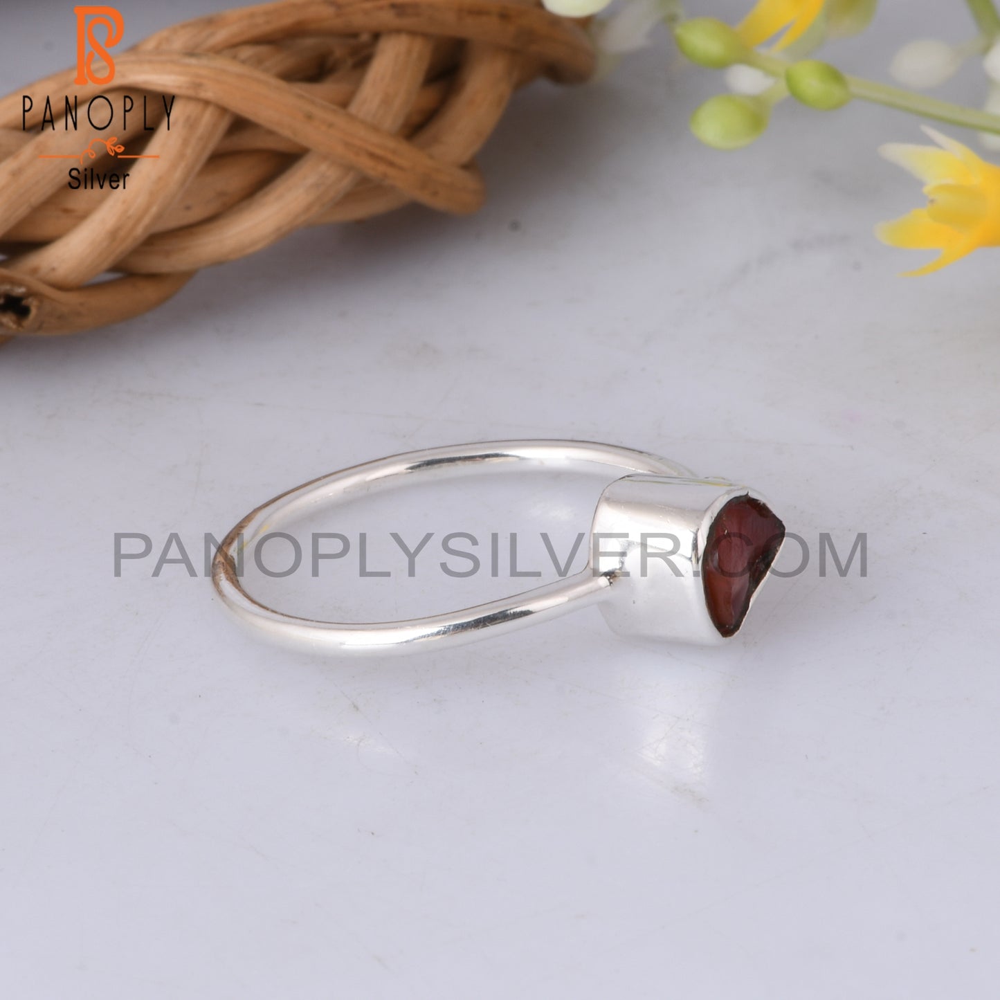 Carnelian Rough Adjustable 925 Sterling Silver Ring