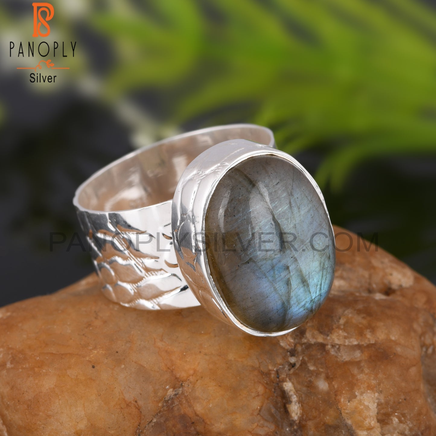 Labradorite Oval Shape 925 Sterling Silver Stackable Ring
