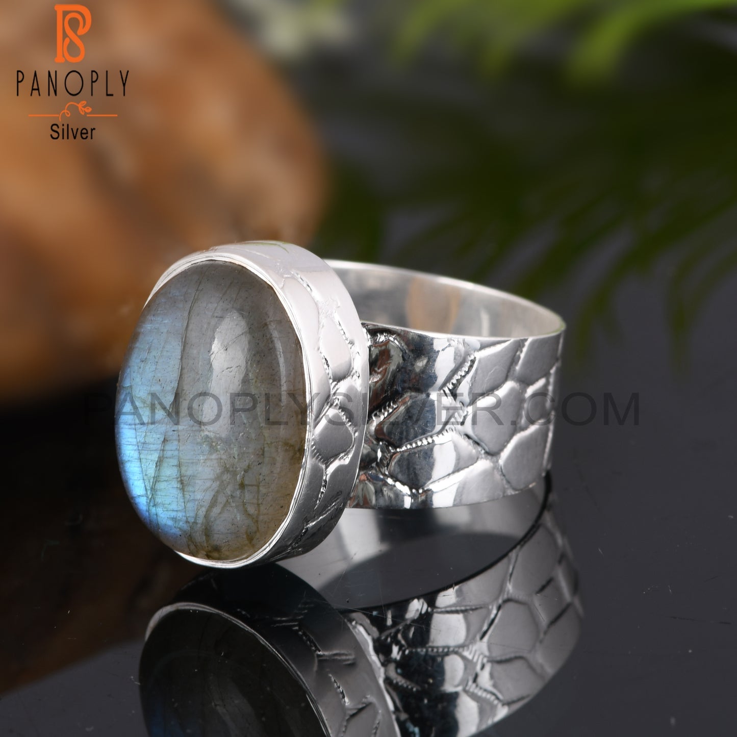 Labradorite Oval Shape 925 Sterling Silver Stackable Ring