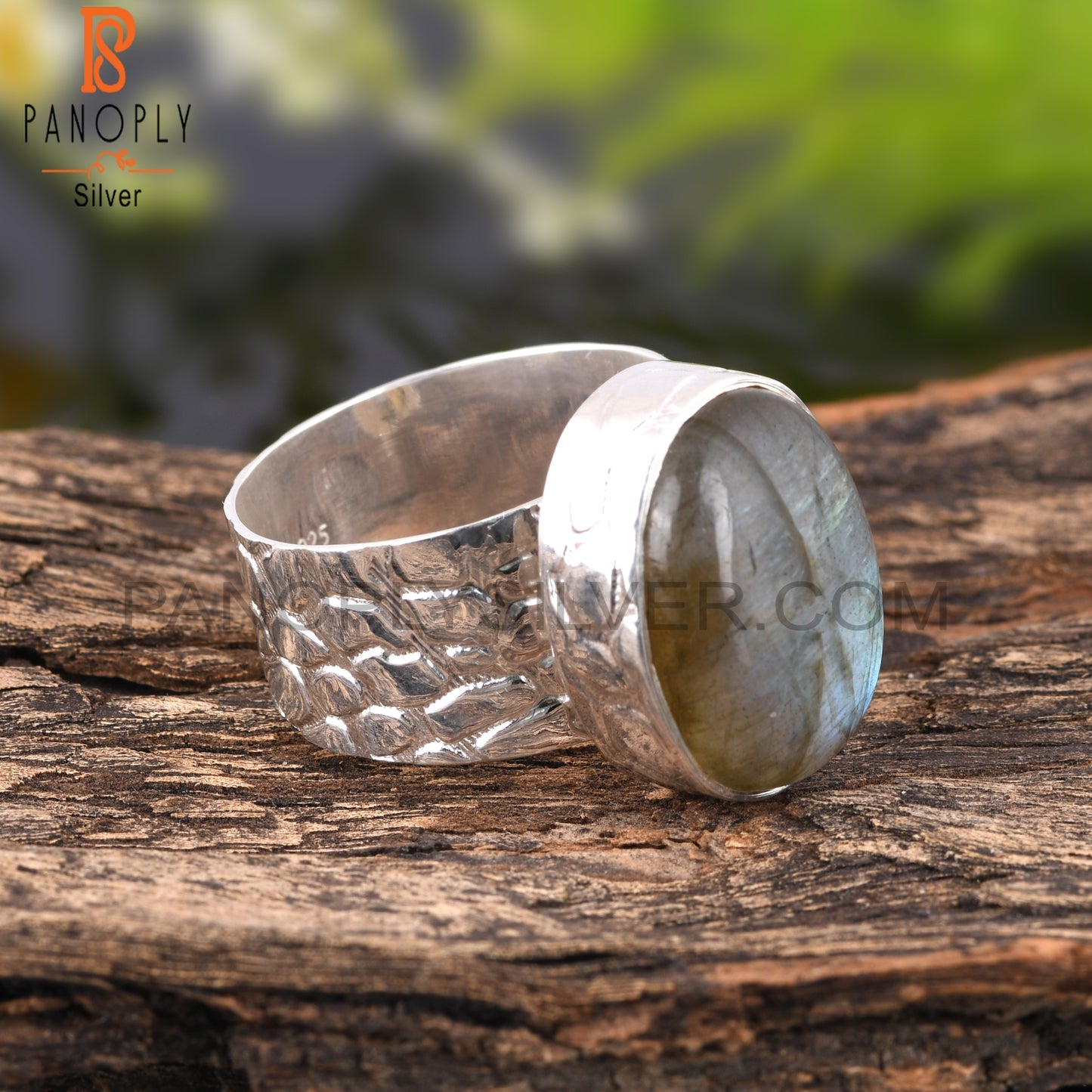 Labradorite Oval Shape 925 Sterling Silver Stackable Ring