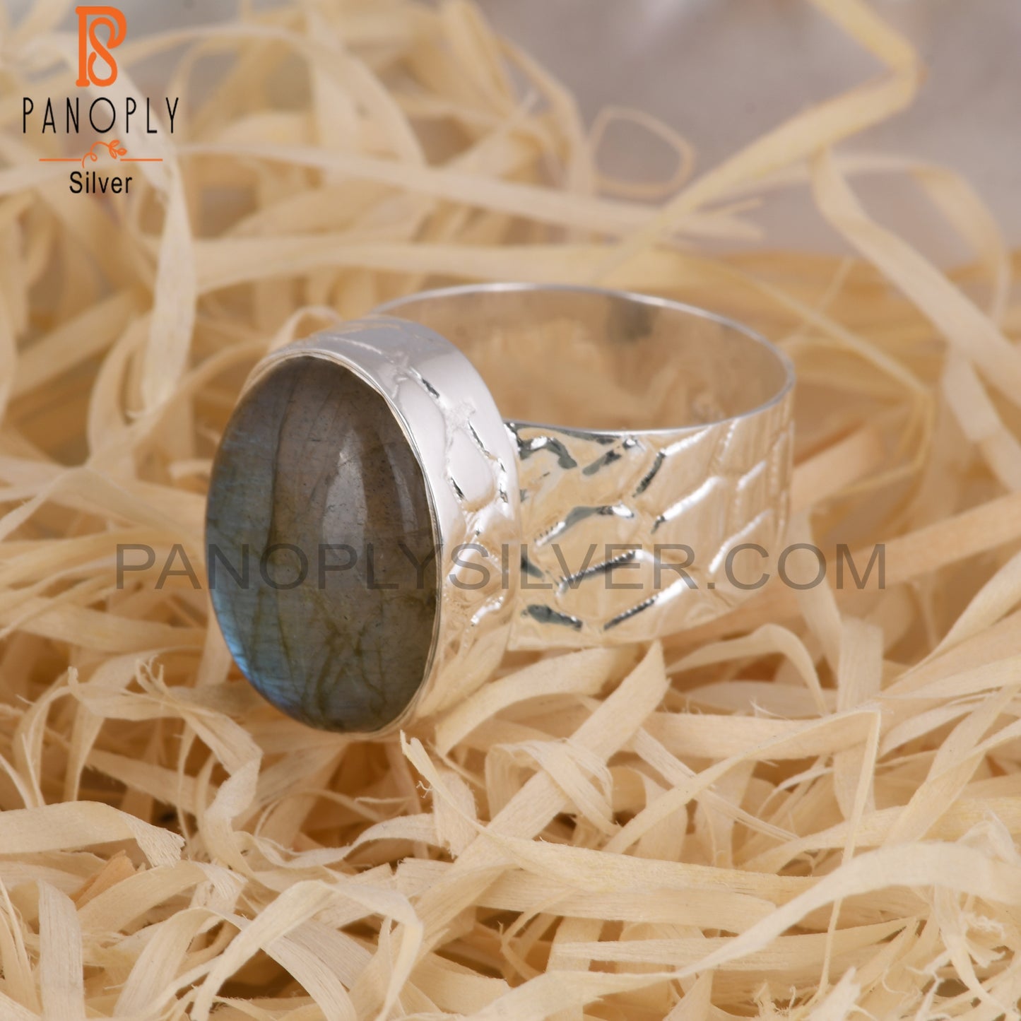 Labradorite Oval Shape 925 Sterling Silver Stackable Ring