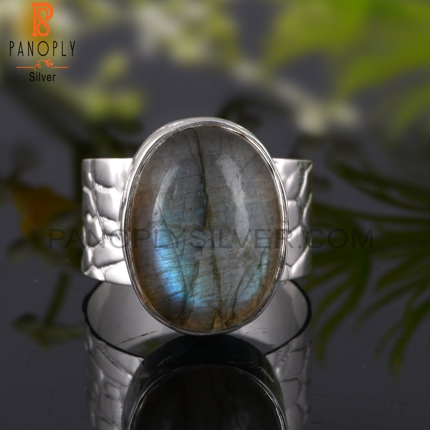 Labradorite Oval Shape 925 Sterling Silver Stackable Ring