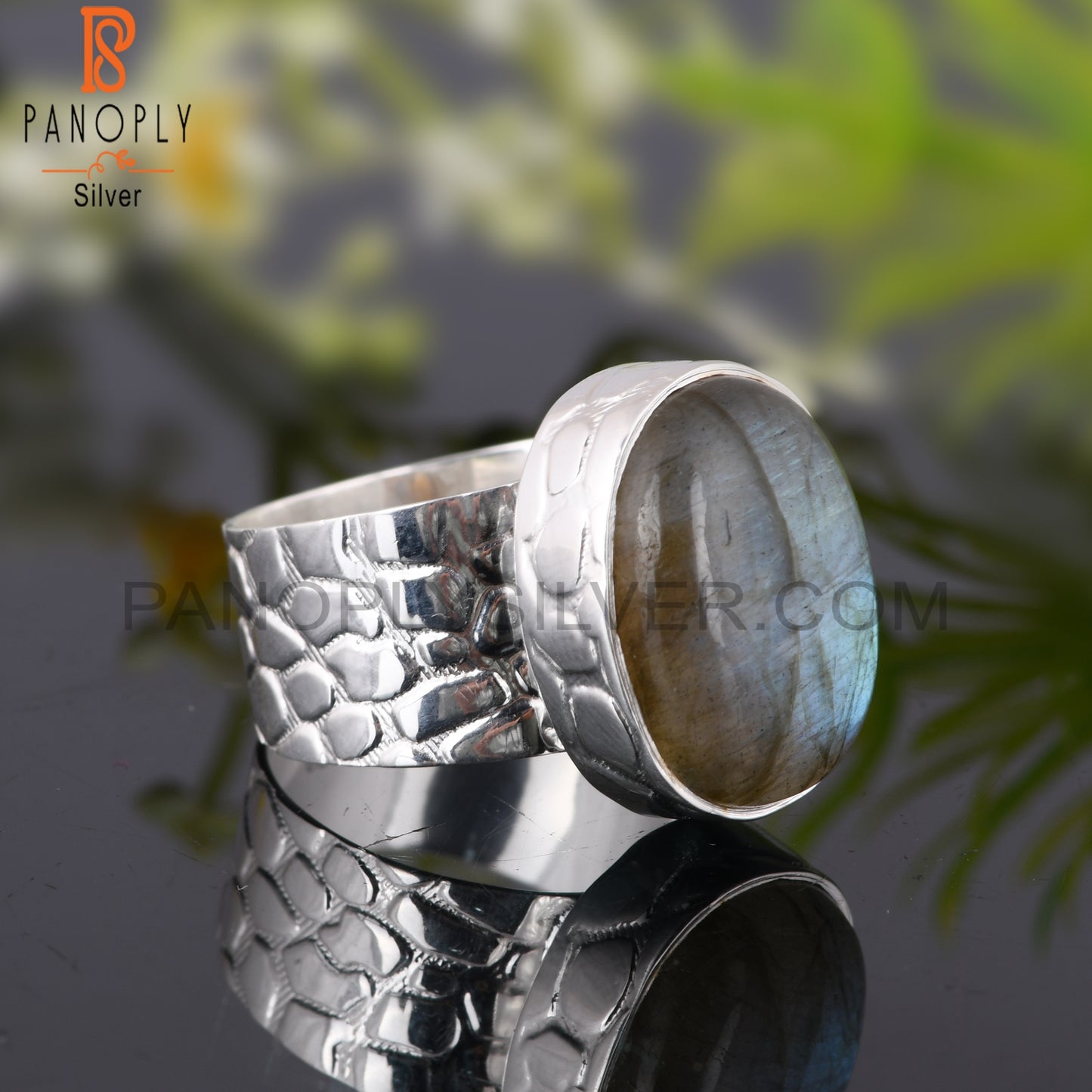Labradorite Oval Shape 925 Sterling Silver Stackable Ring