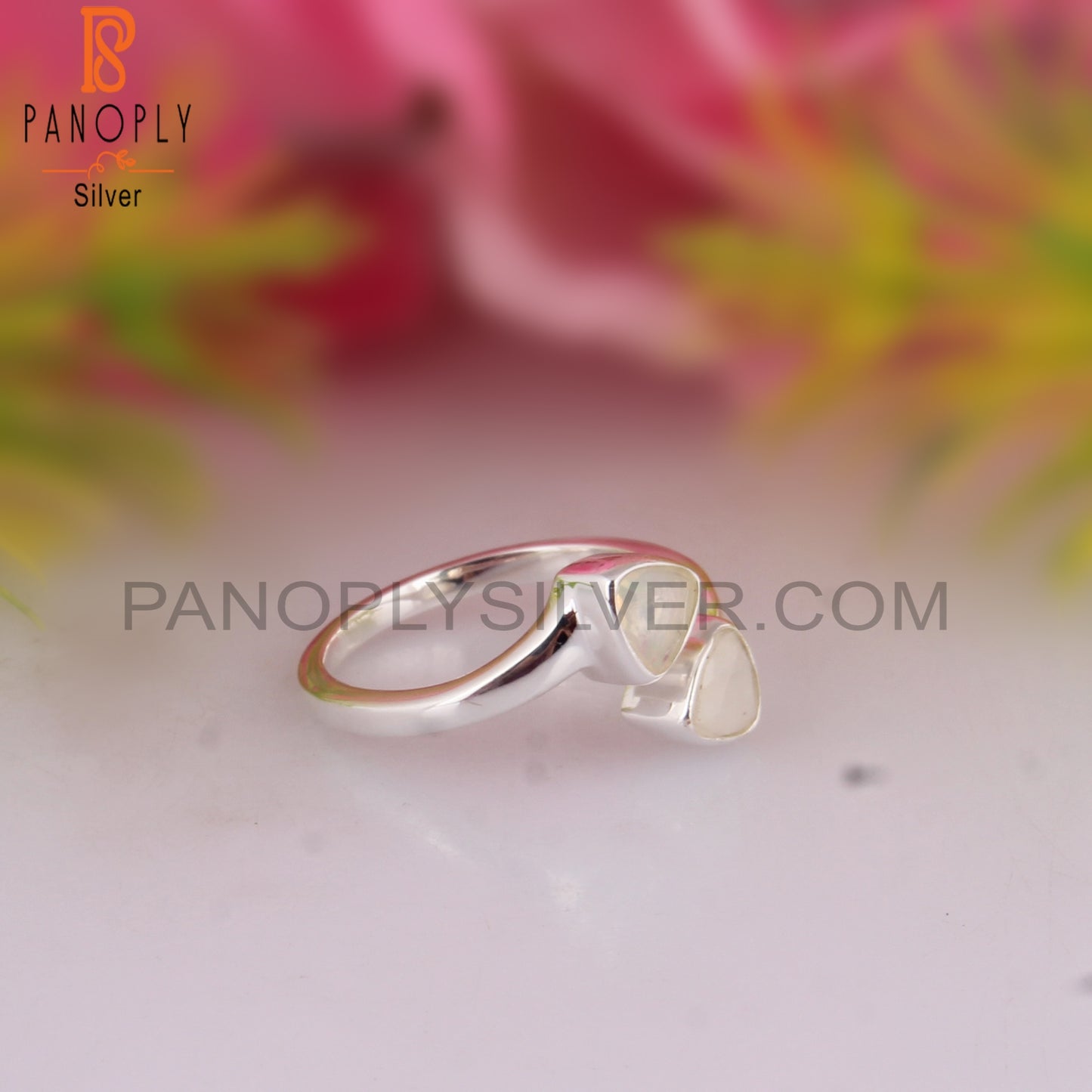 Ethiopian Opal, Rainbow Moonstone 925 Sterling Silver Ring