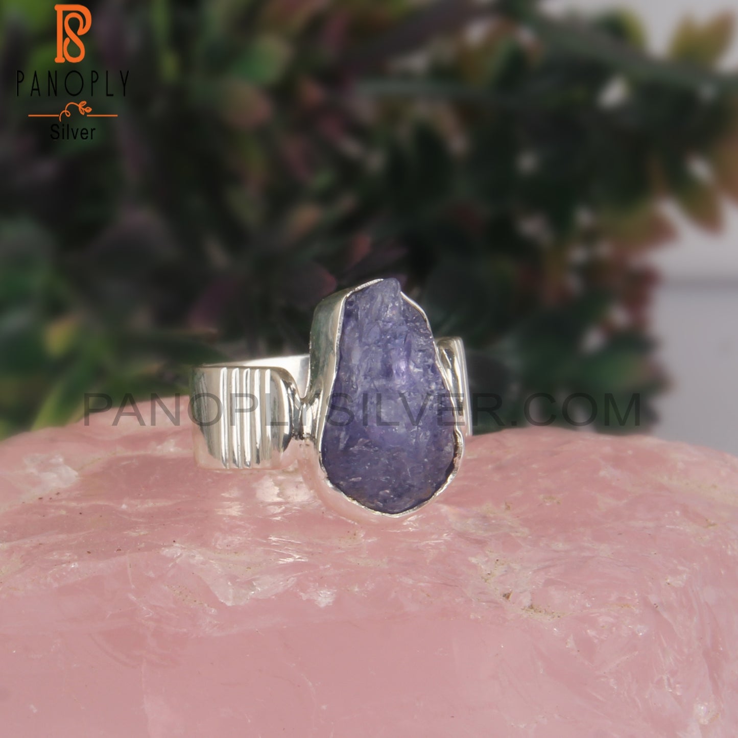 Tanzanite Rough 925 Sterling Silver Band Ring