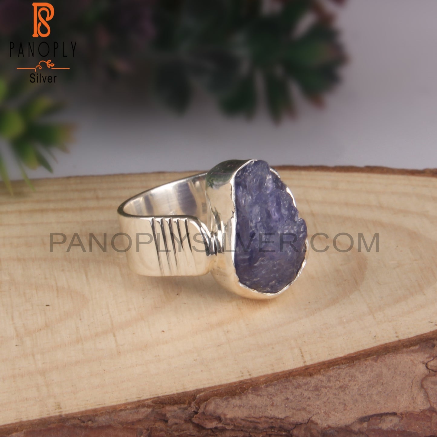 Tanzanite Rough 925 Sterling Silver Band Ring