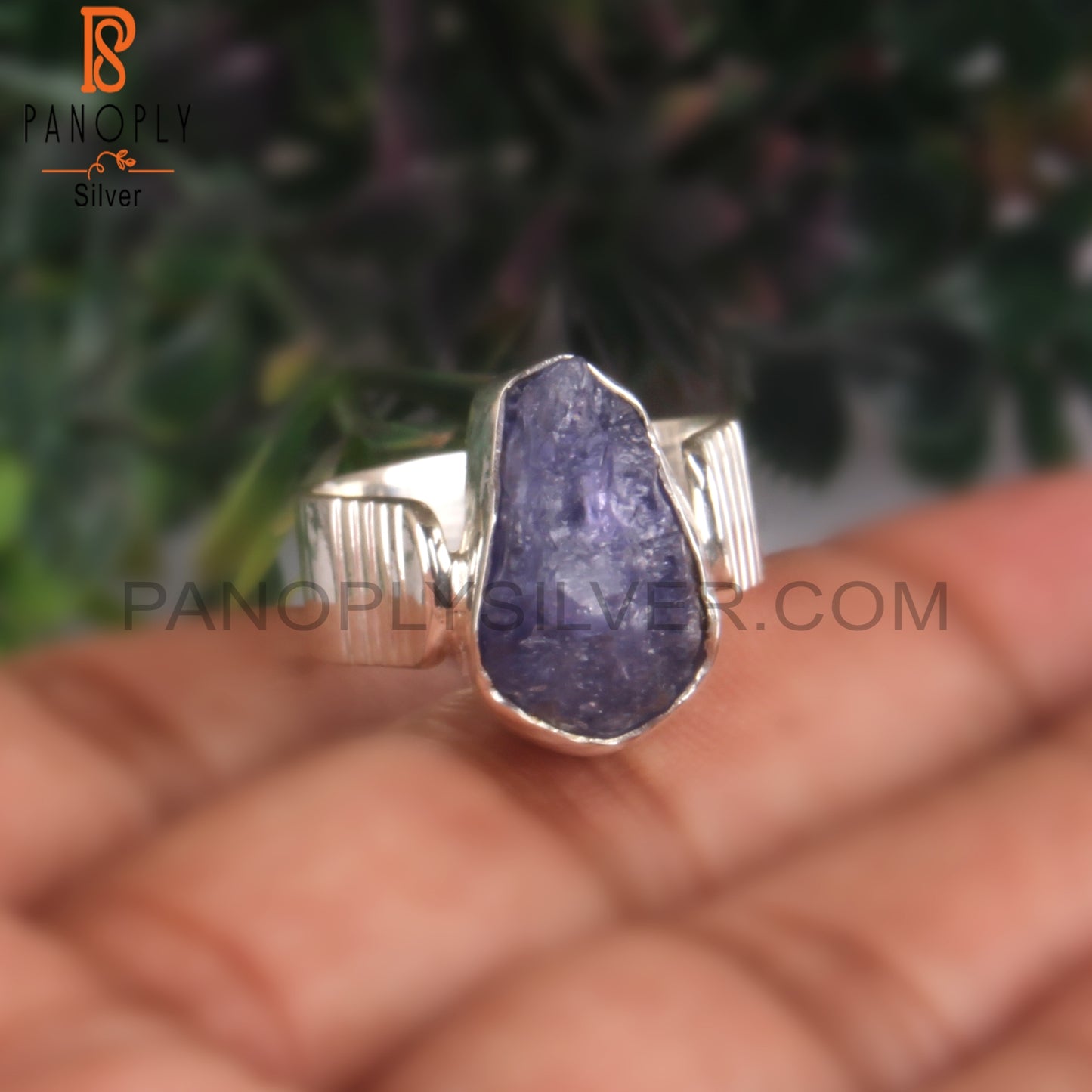Tanzanite Rough 925 Sterling Silver Band Ring