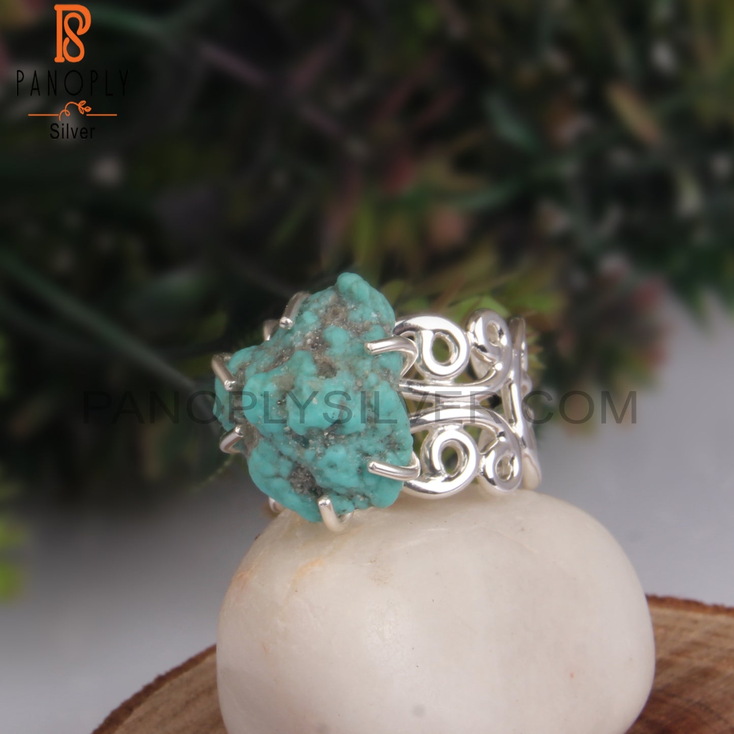 Rough Arizona Turquoise 925 Sterling Silver Engagement Ring