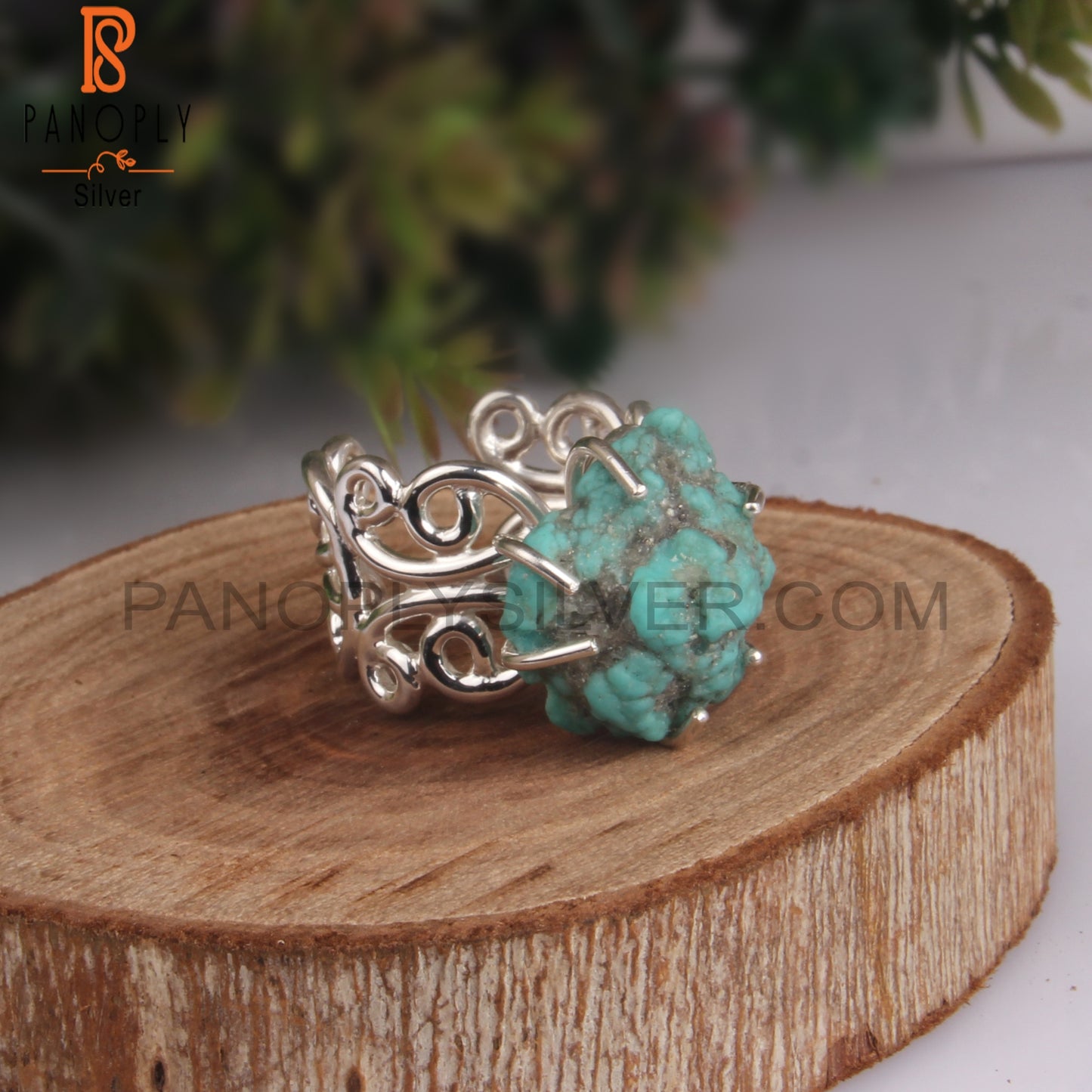 Rough Arizona Turquoise 925 Sterling Silver Engagement Ring