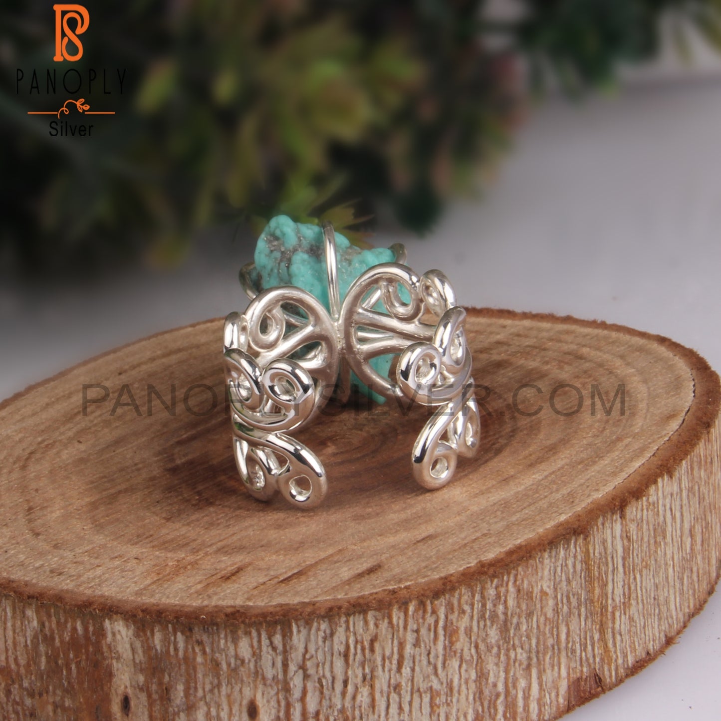 Rough Arizona Turquoise 925 Sterling Silver Engagement Ring