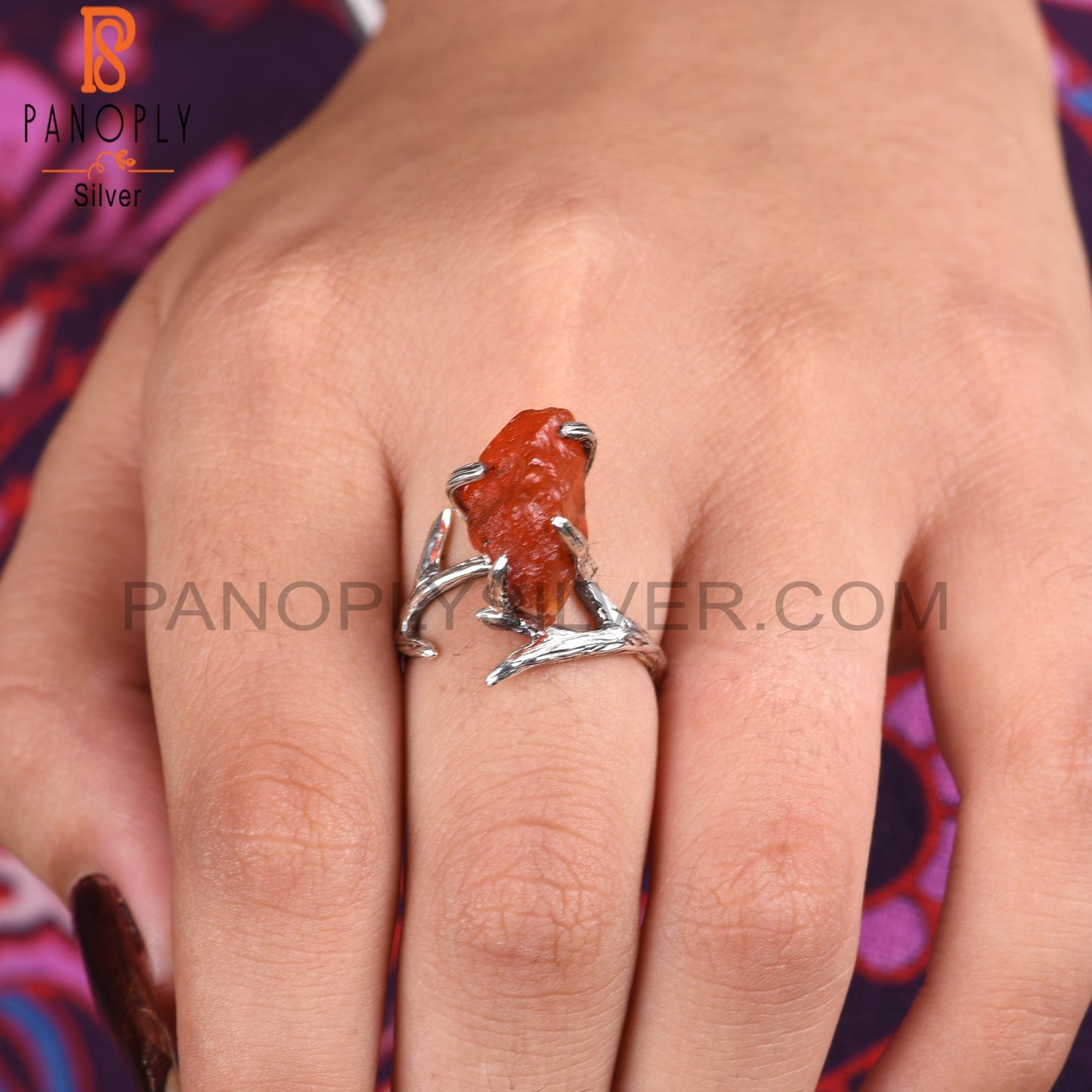 Stylish Designer Carnelian 925 Sterling Silver Ring