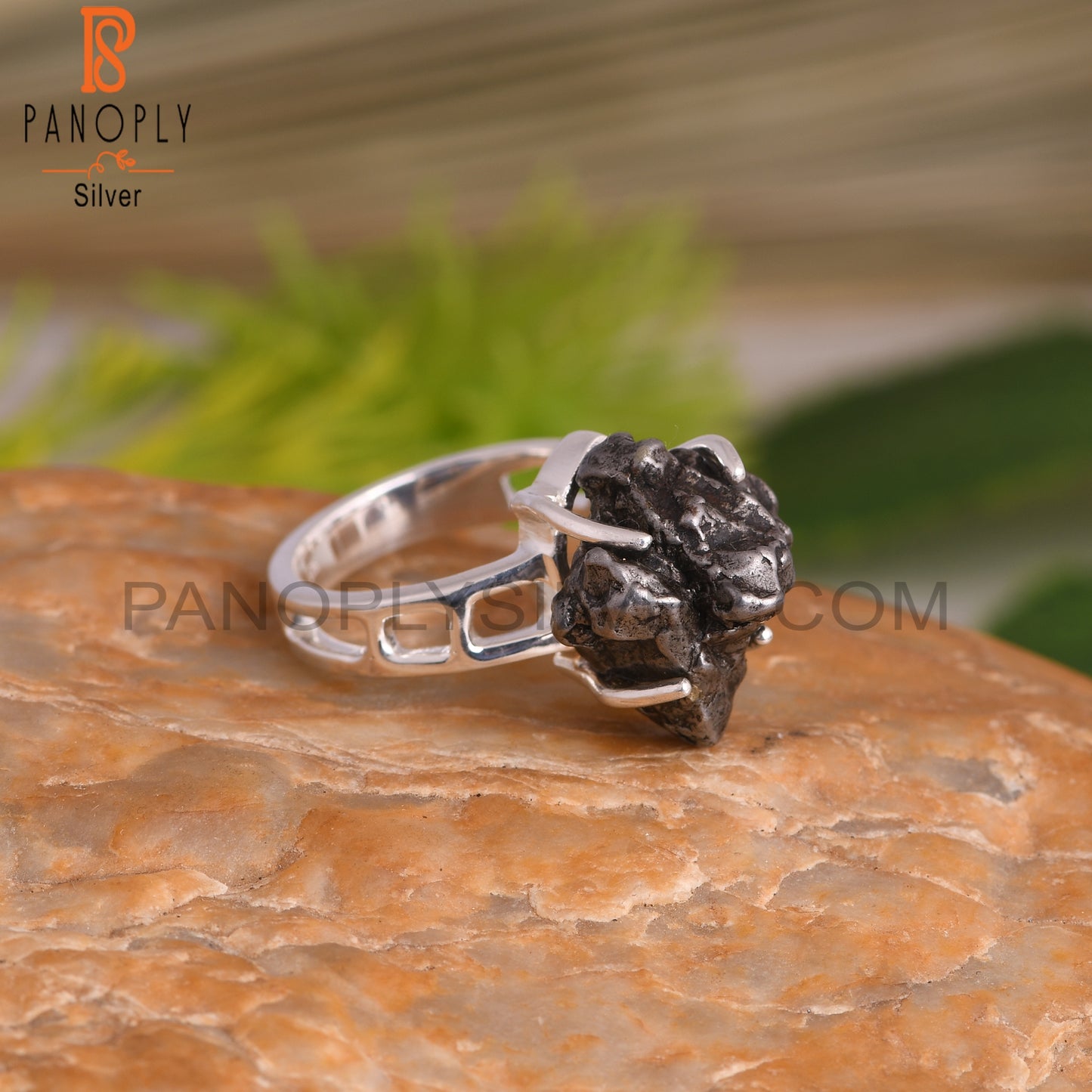 Meteorite Rough 925 Sterling Silver Ring