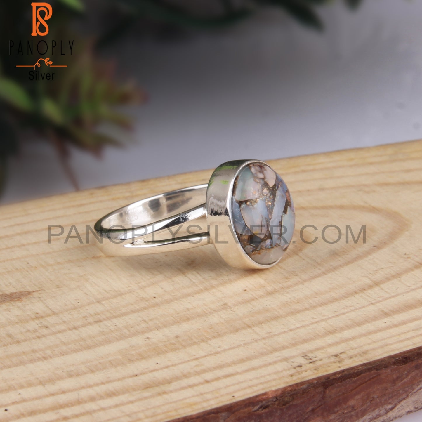 Mojave Copper Ethiopian Opal Gem Oval 925 Silver Ring