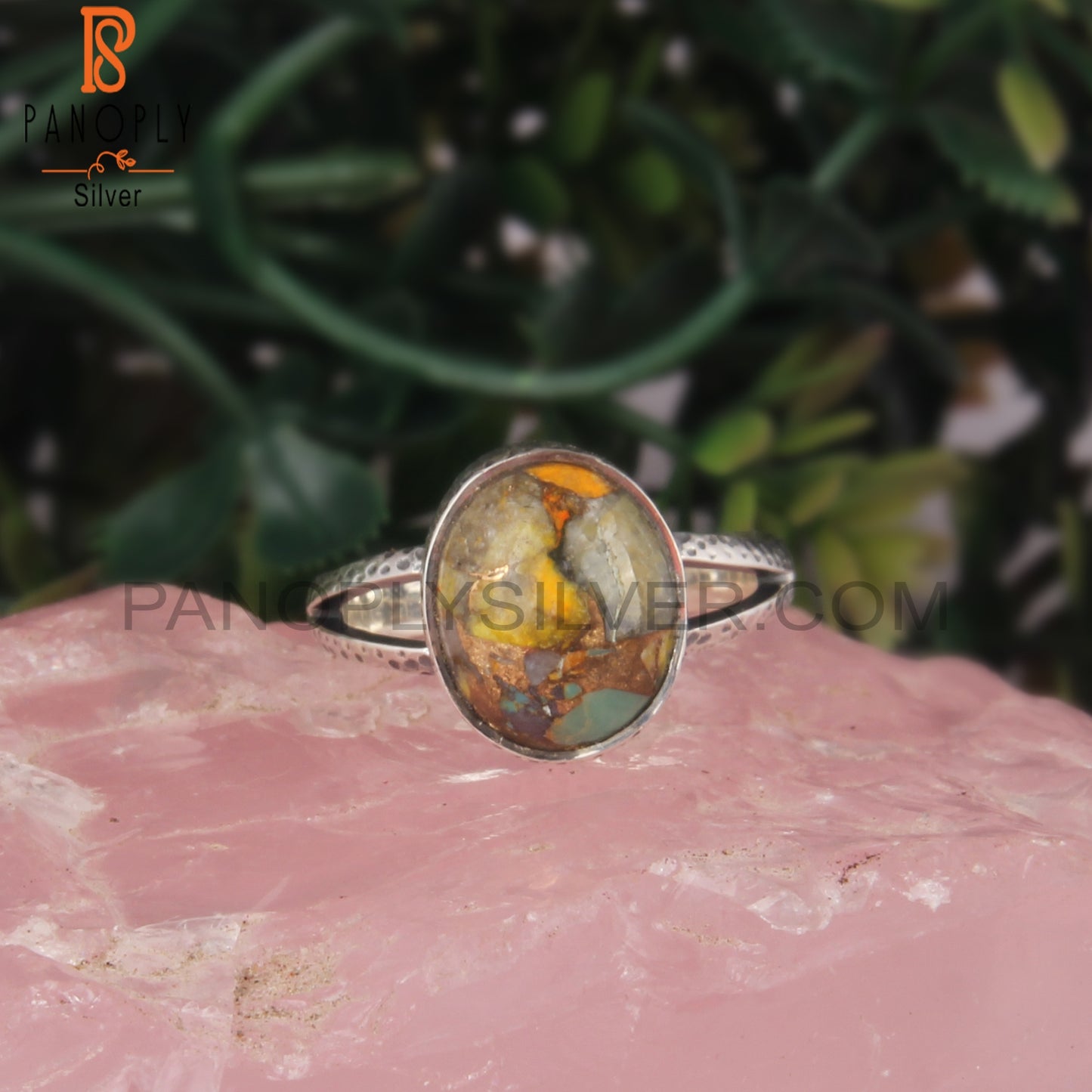 Mojave Copper Bumblebee Turquoise 925 Ring
