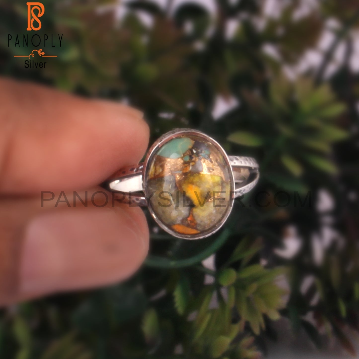 Mojave Copper Bumblebee Turquoise 925 Ring
