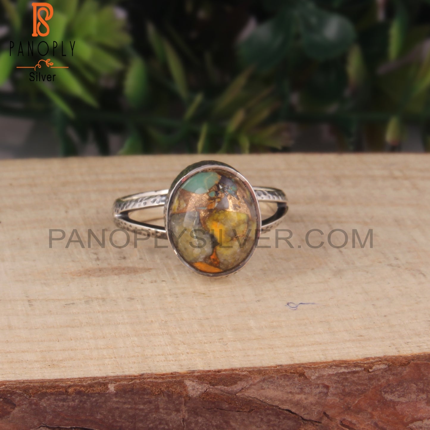 Mojave Copper Bumblebee Turquoise 925 Ring