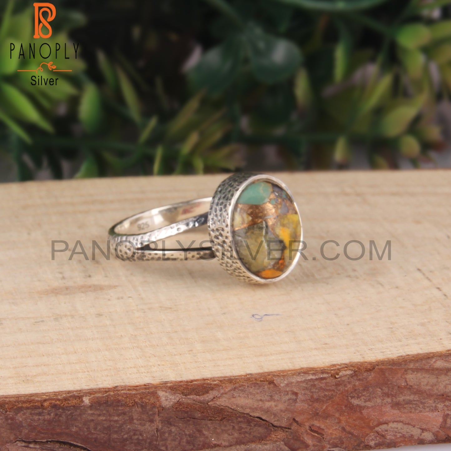 Mojave Copper Bumblebee Turquoise 925 Ring
