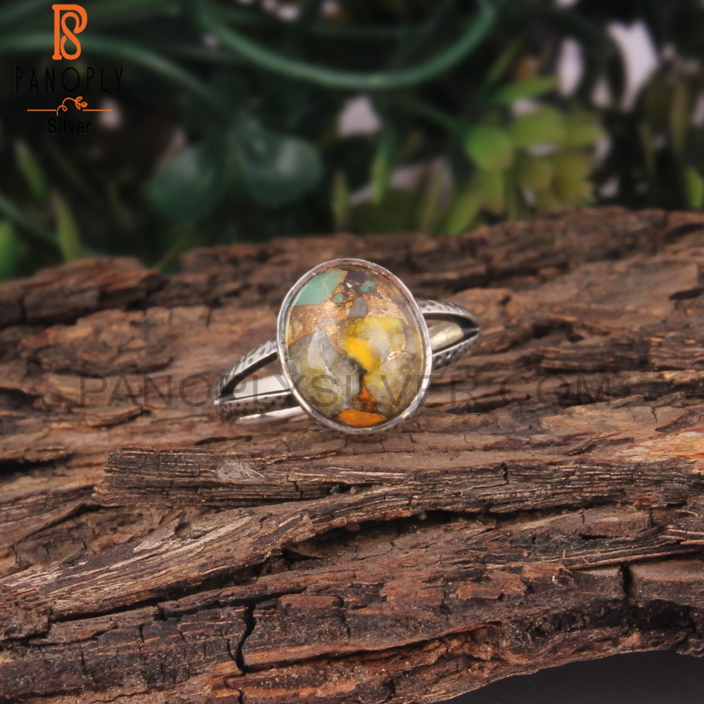 Mojave Copper Bumblebee Turquoise 925 Ring