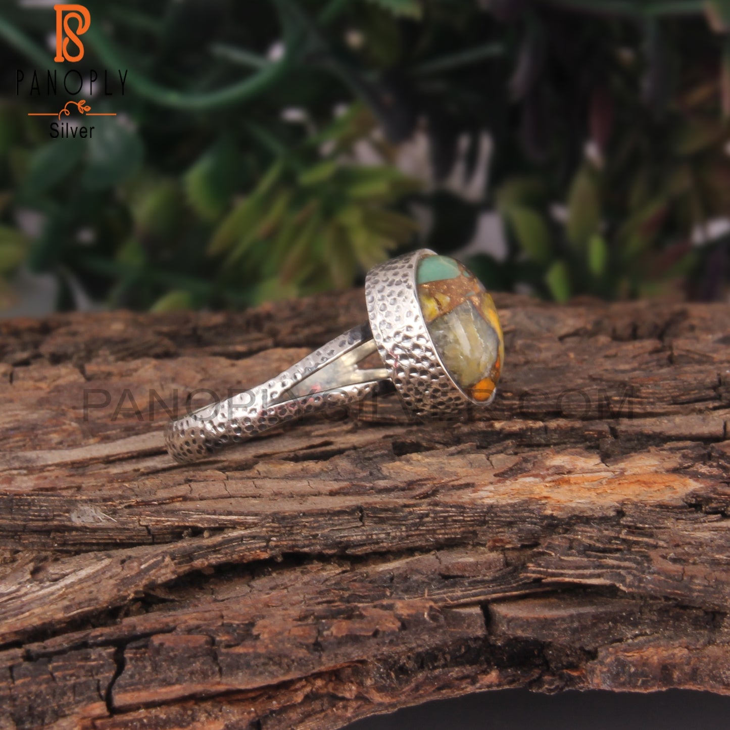 Mojave Copper Bumblebee Turquoise 925 Ring