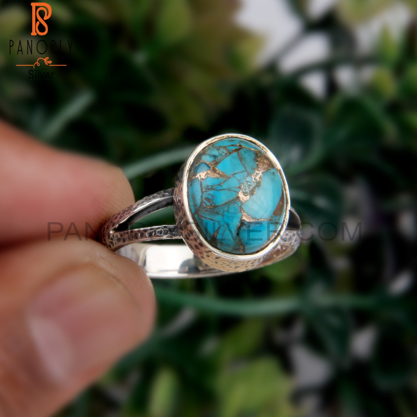 Mojave Turquoise Oval Shape 925 Silver Ring For Engagement