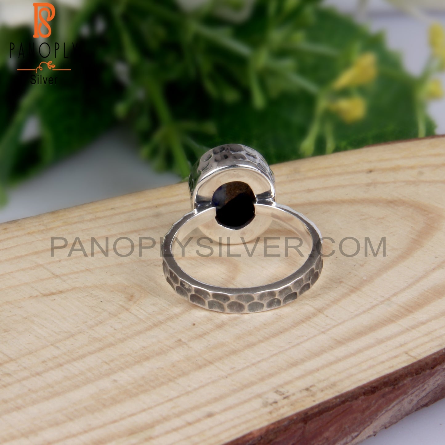 Natural Mojave Copper Lapis Oval Shape 925 Stamp Ring