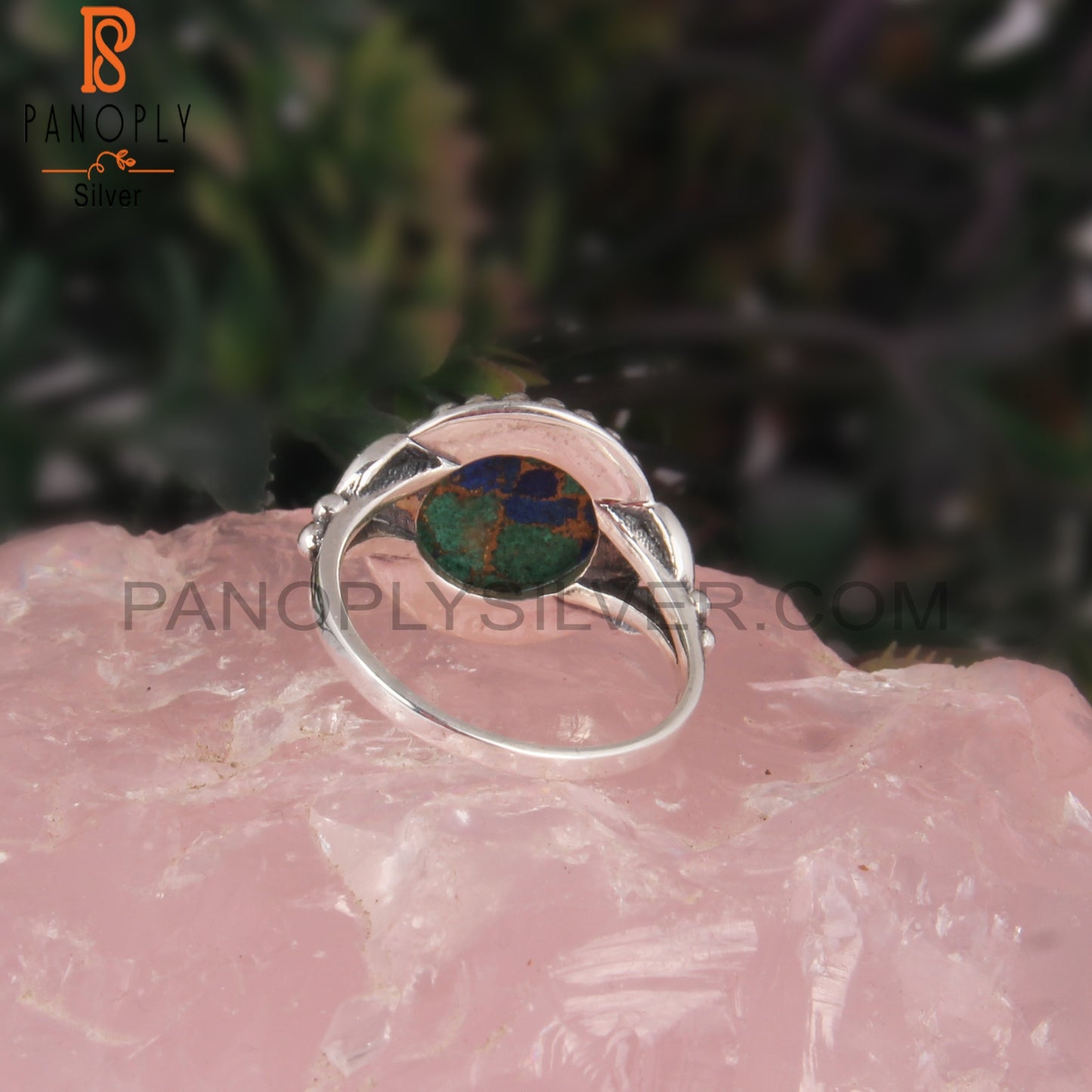 Mojave Azurite Malachite 925 Silver Party Wear Ring