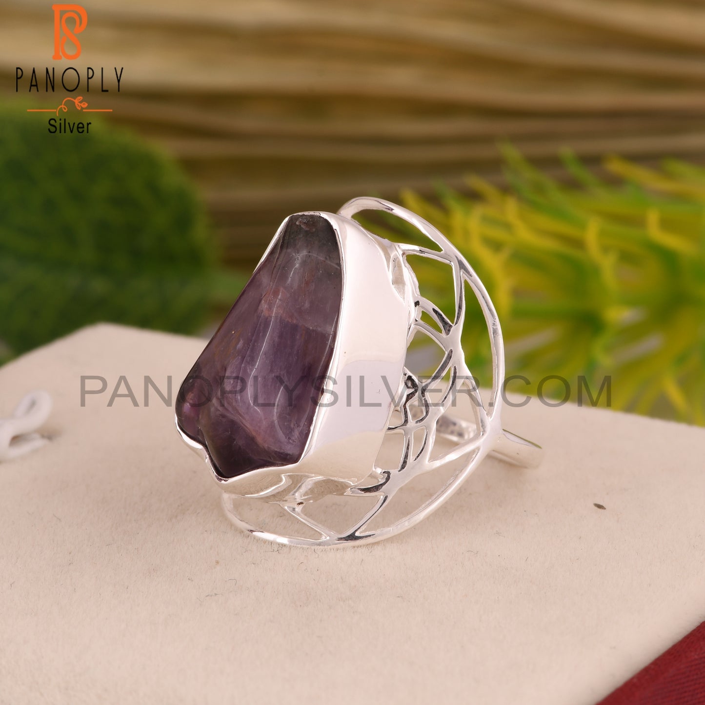 Super Seven Rough 925 Sterling Silver Ring