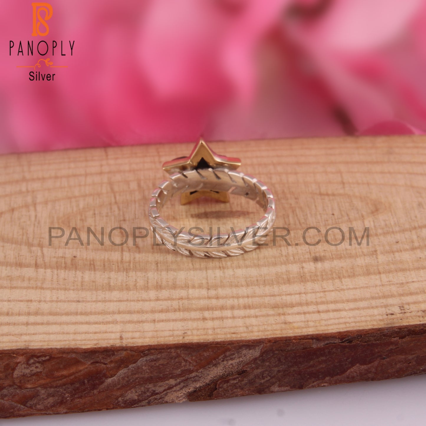 Pyrite Star Shape 925 Sterling Silver Hypoallergenic Ring