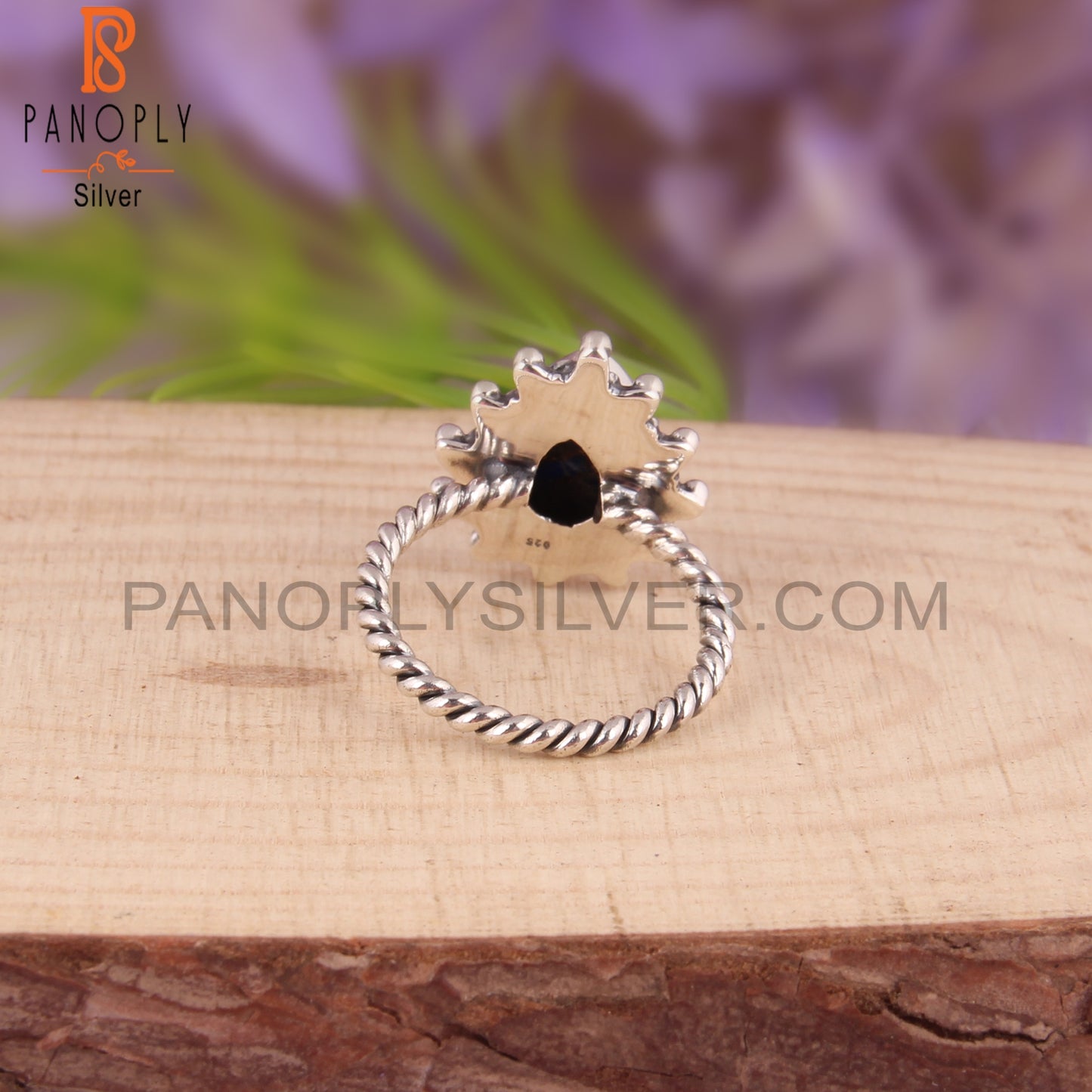Mojave Copper Lapis Pear Shape Party Wear 925 Silver Ring