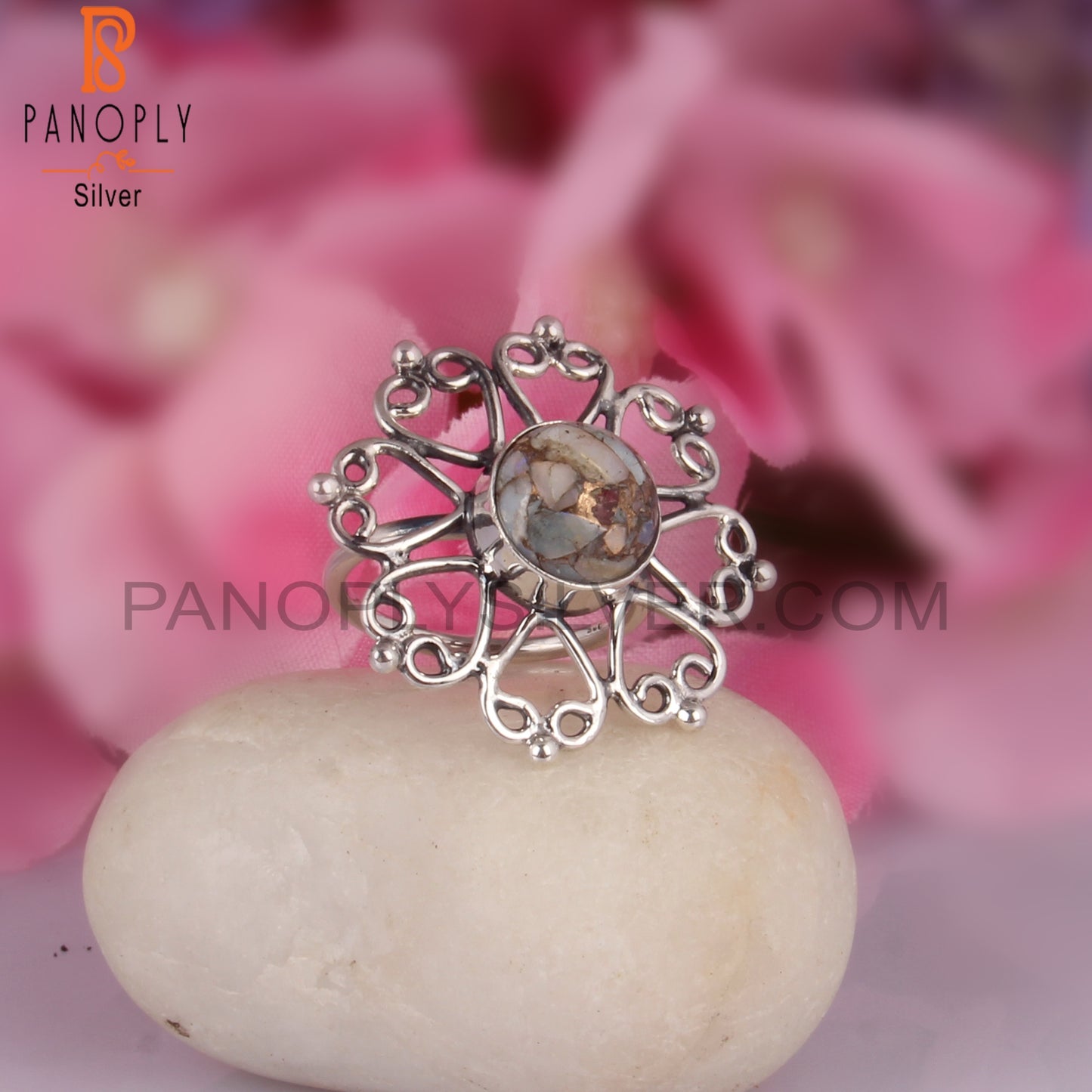 Mojave Ethiopian Opal Stackable Statement 925 Silver Ring