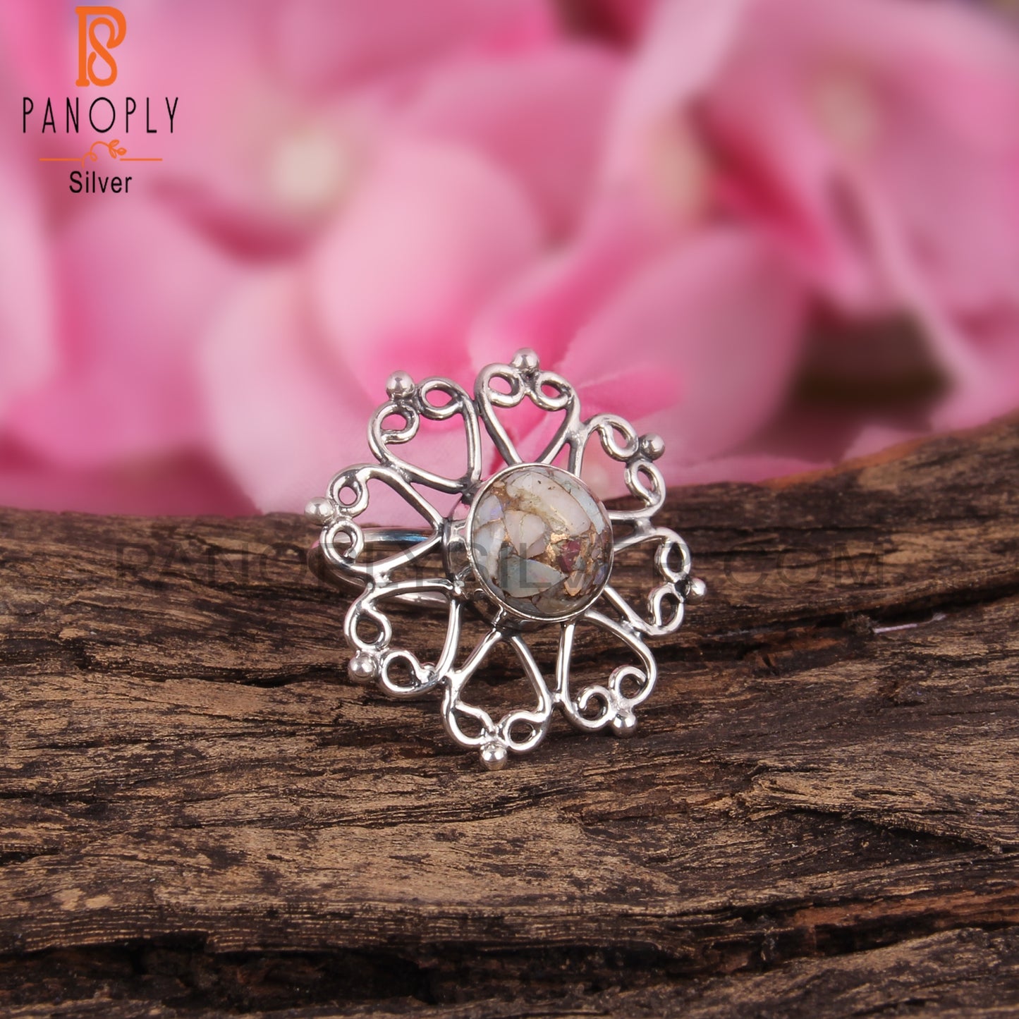 Mojave Ethiopian Opal Stackable Statement 925 Silver Ring