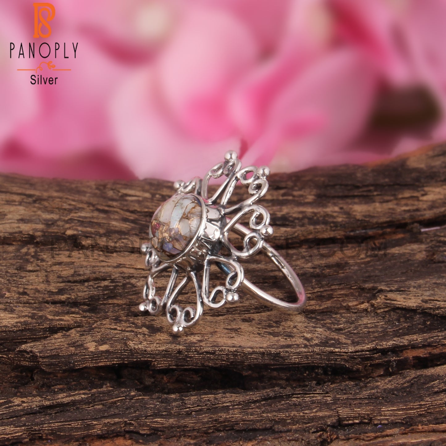 Mojave Ethiopian Opal Stackable Statement 925 Silver Ring