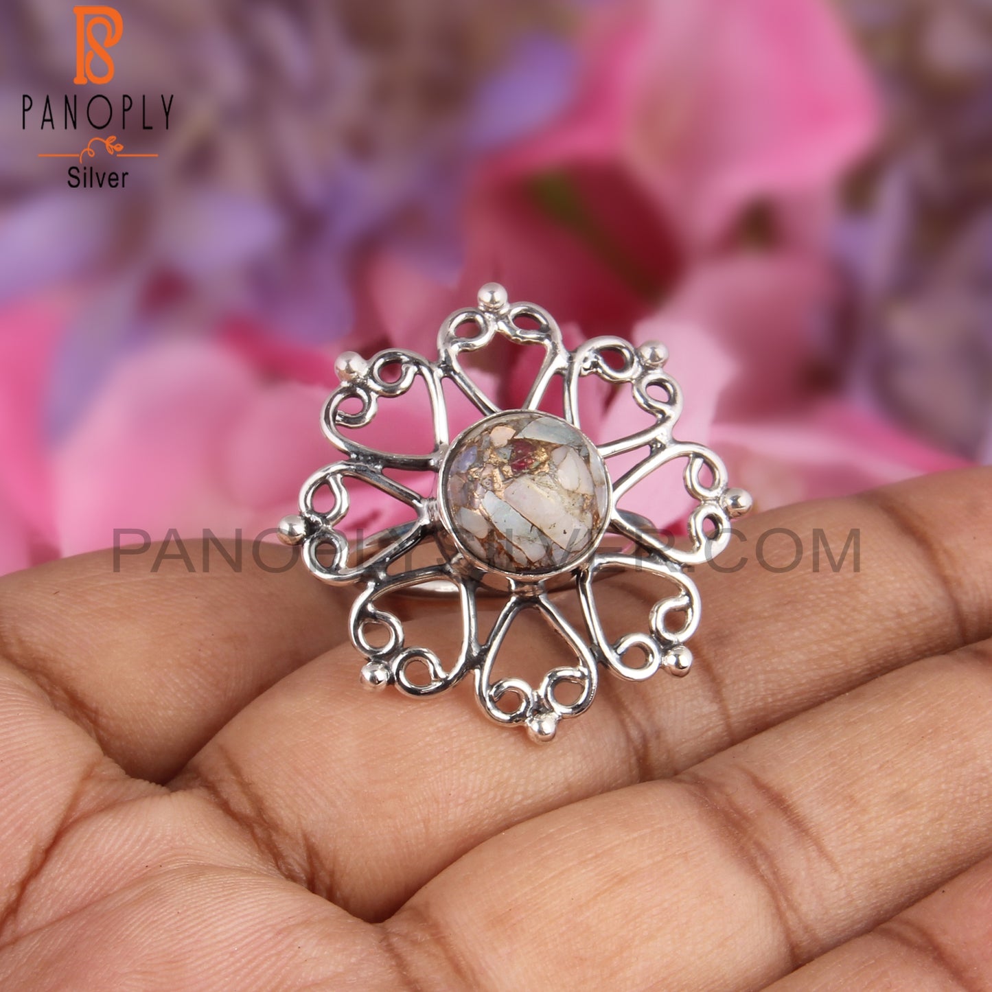 Mojave Ethiopian Opal Stackable Statement 925 Silver Ring