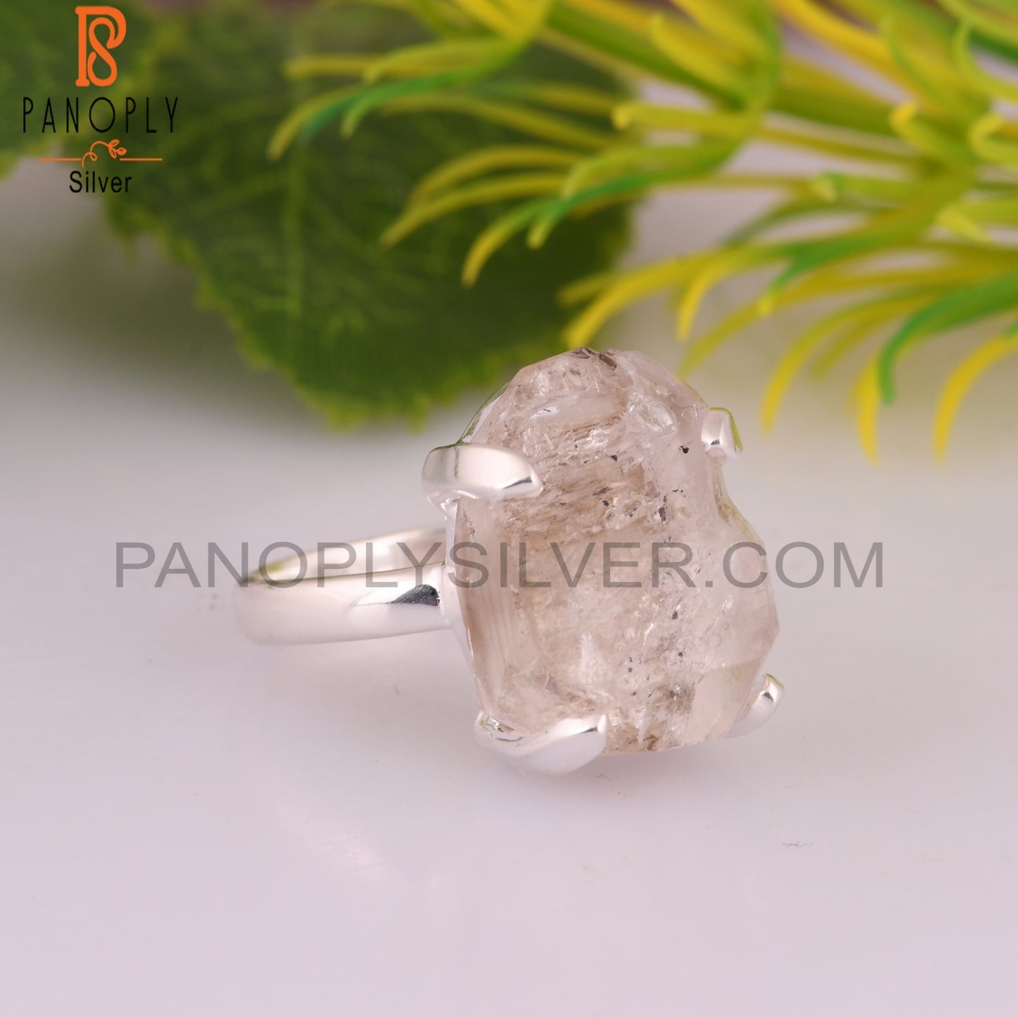Herkimer Diamond Rough 925 Sterling Silver Ring Gift For Her