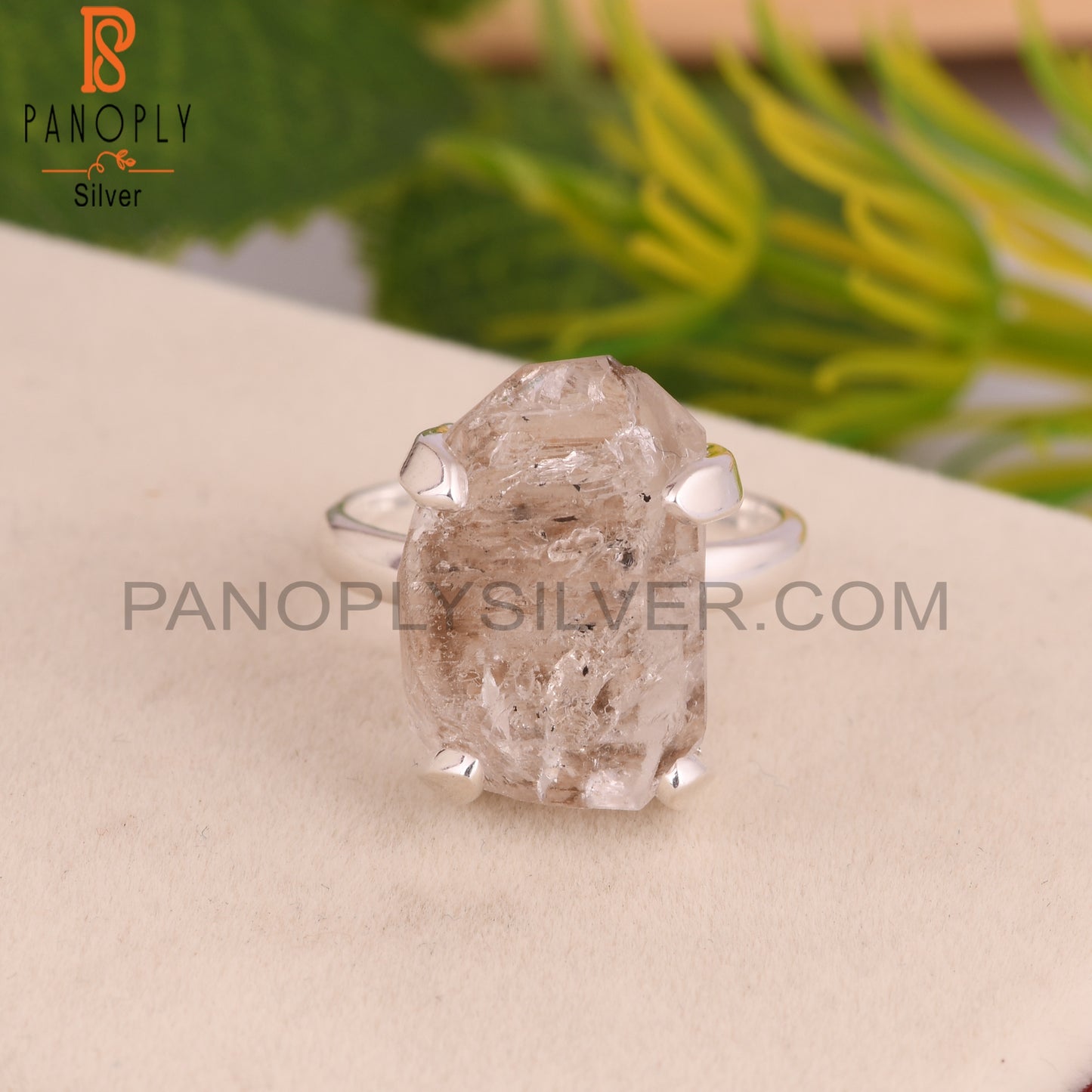 Herkimer Diamond Rough 925 Sterling Silver Ring Gift For Her