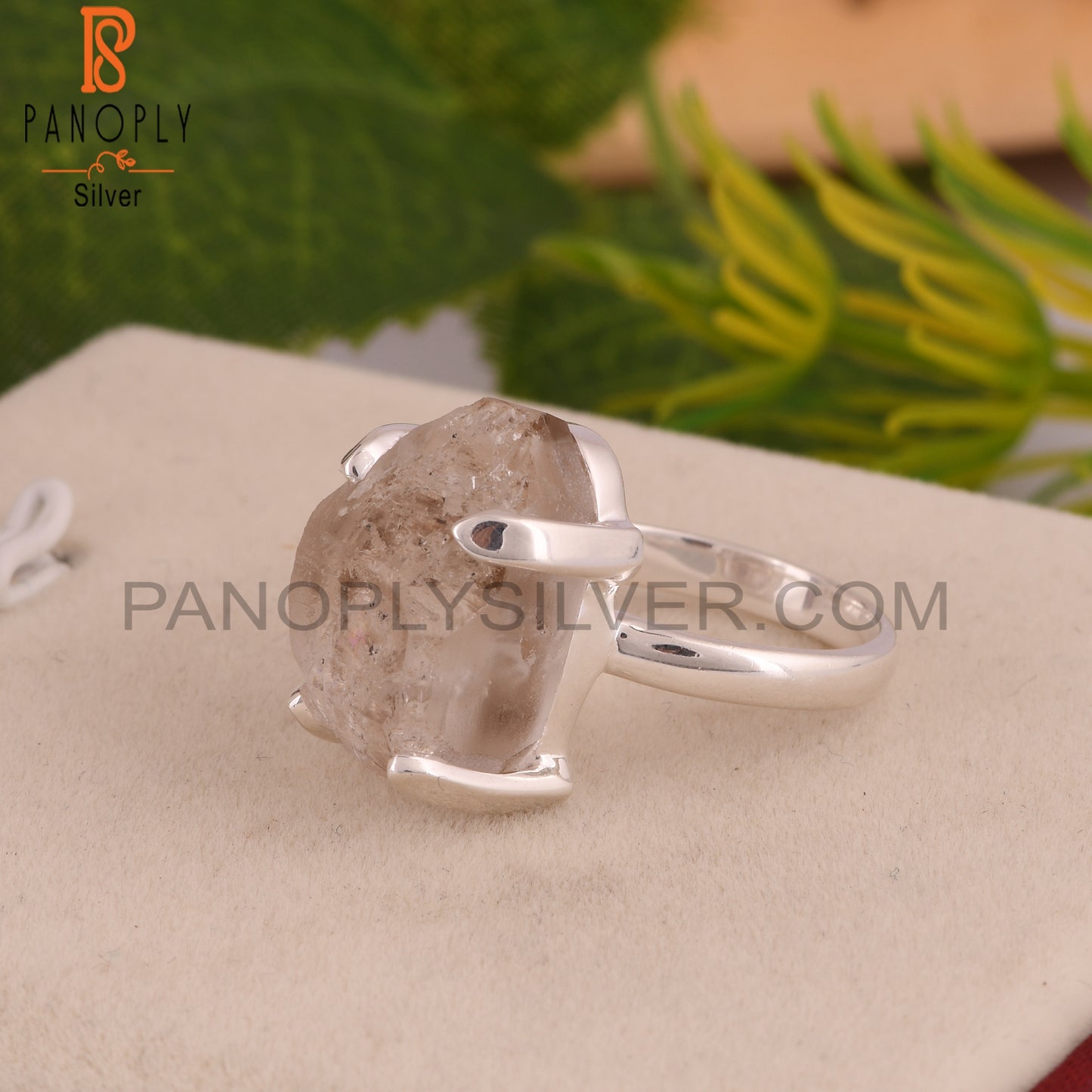 Herkimer Diamond Rough 925 Sterling Silver Ring Gift For Her