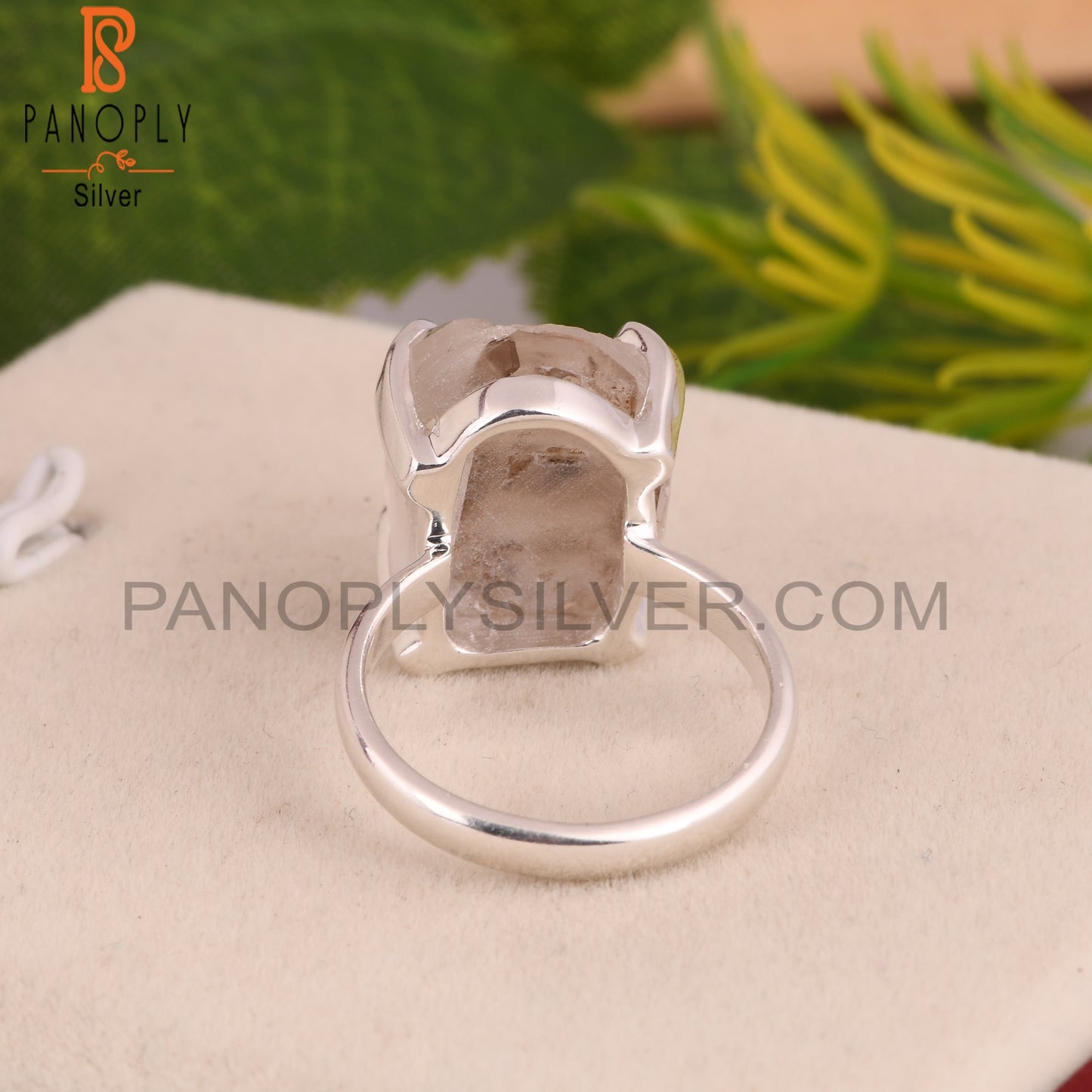 Herkimer Diamond Rough 925 Sterling Silver Ring Gift For Her