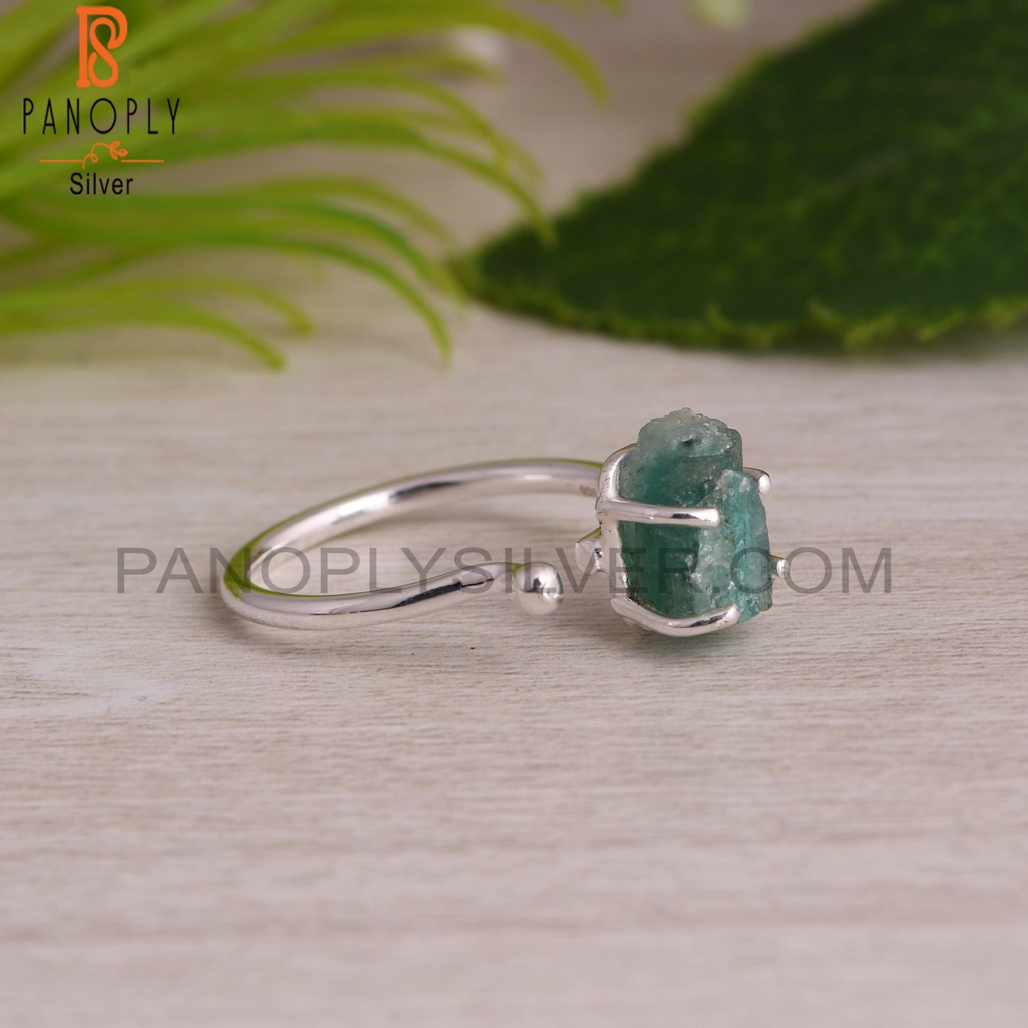 Emerald Rough 925 Sterling Silver Openable Ring